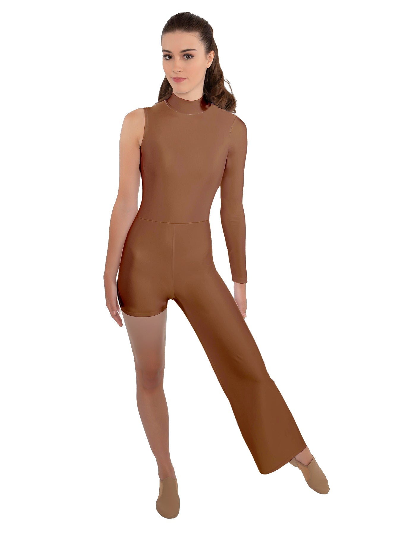 Solid Lycra Half and Half Tap Pant Unitard