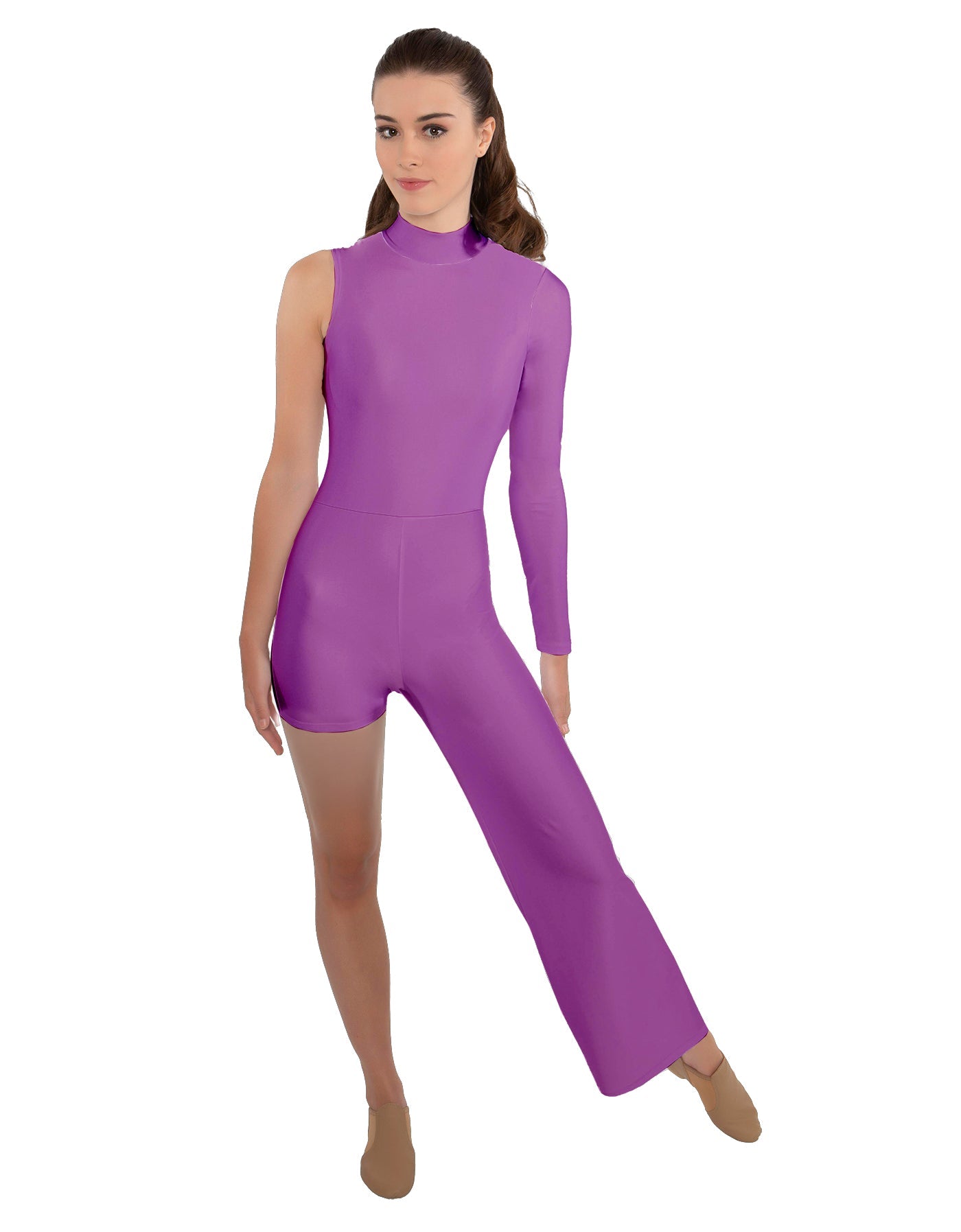 Solid Lycra Half and Half Tap Pant Unitard