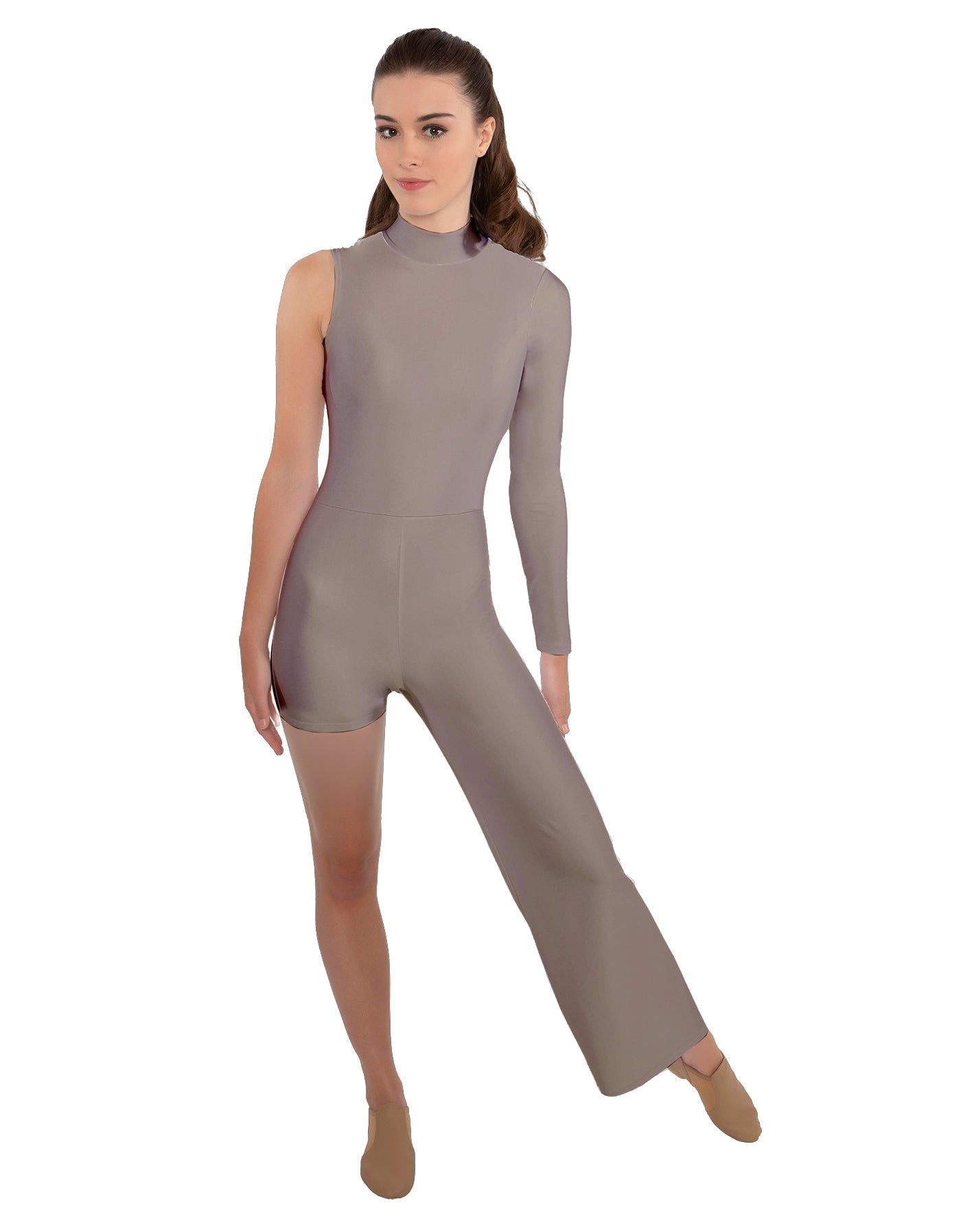 Solid Lycra Half and Half Tap Pant Unitard