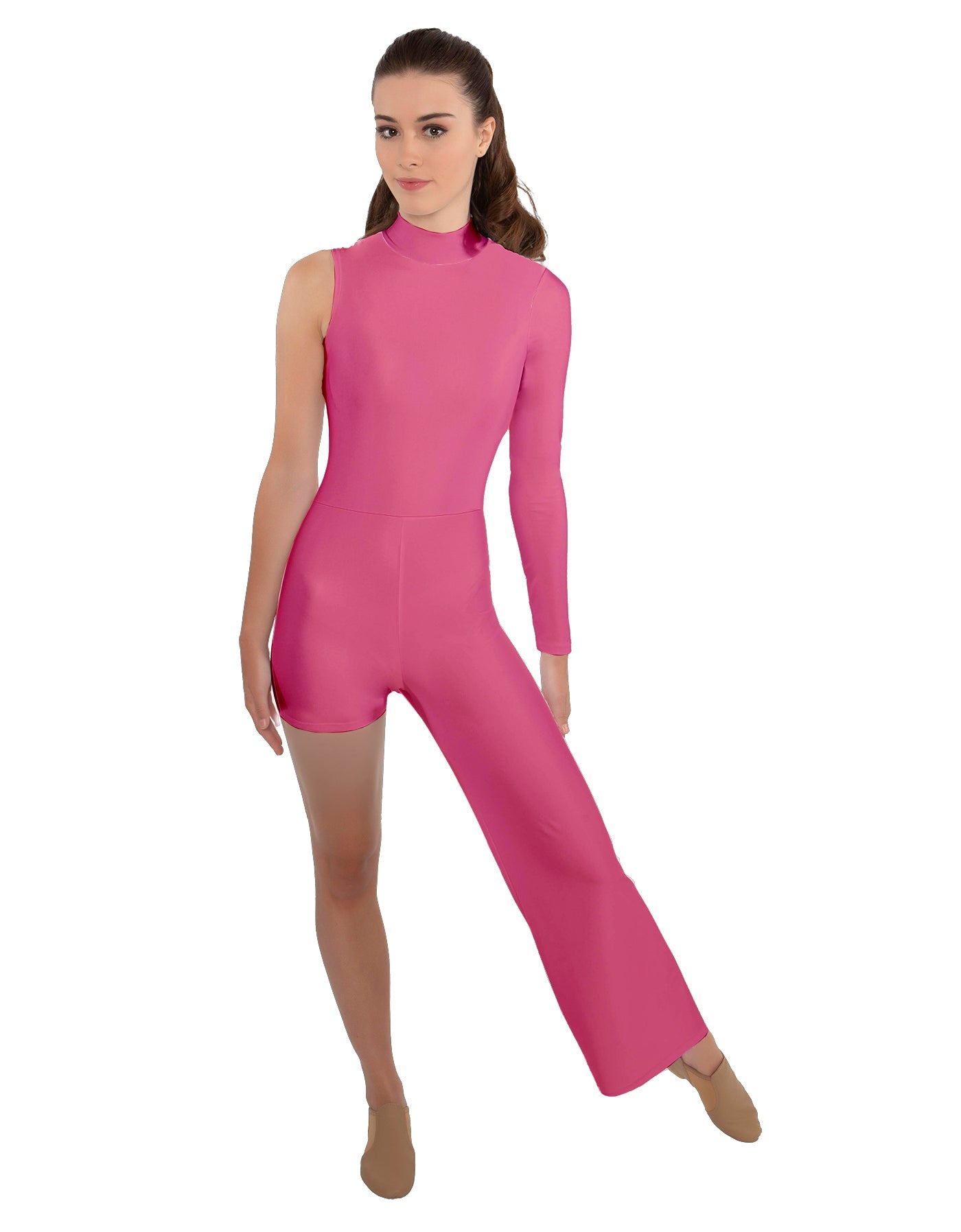 Solid Lycra Half and Half Tap Pant Unitard