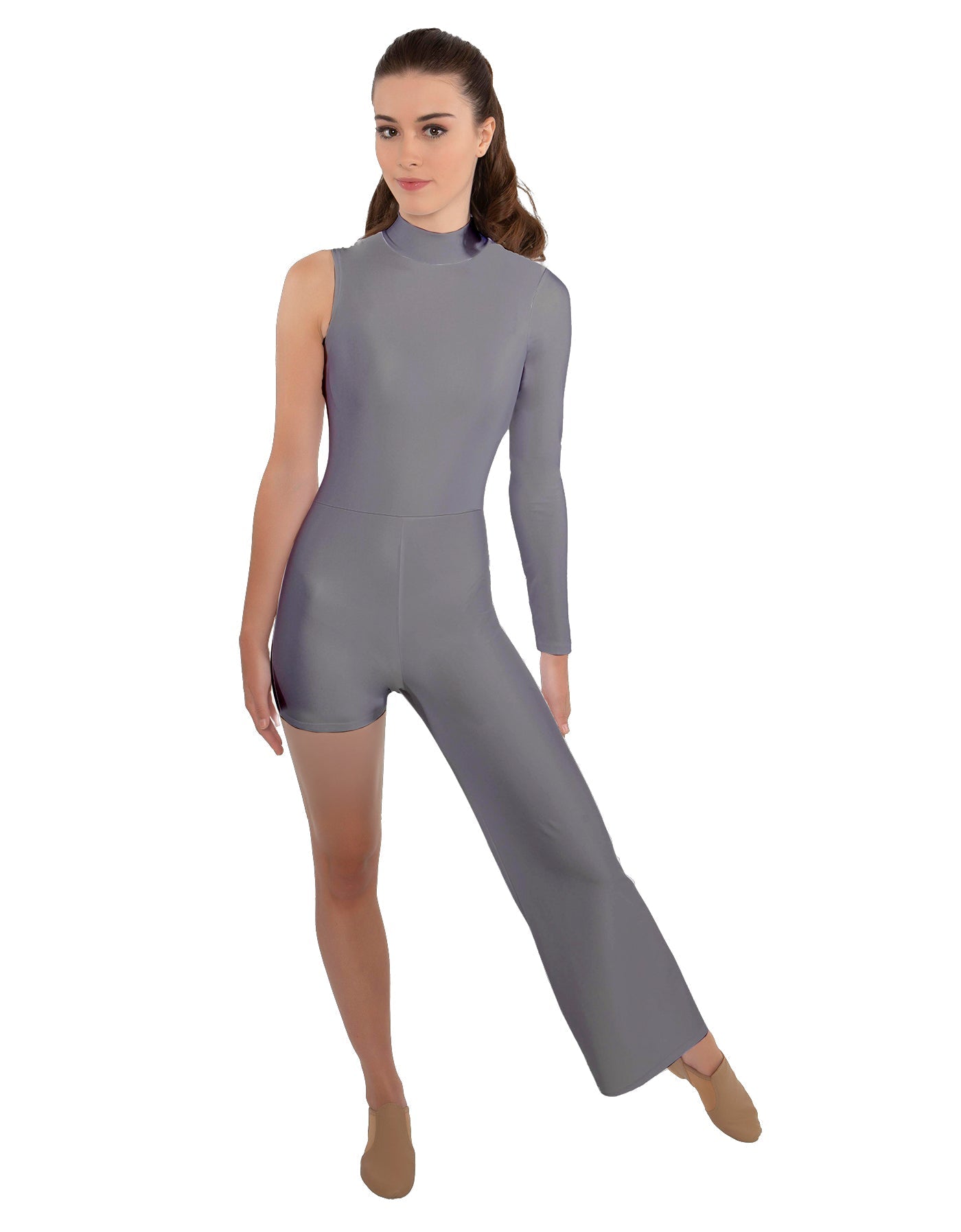 Solid Lycra Half and Half Tap Pant Unitard