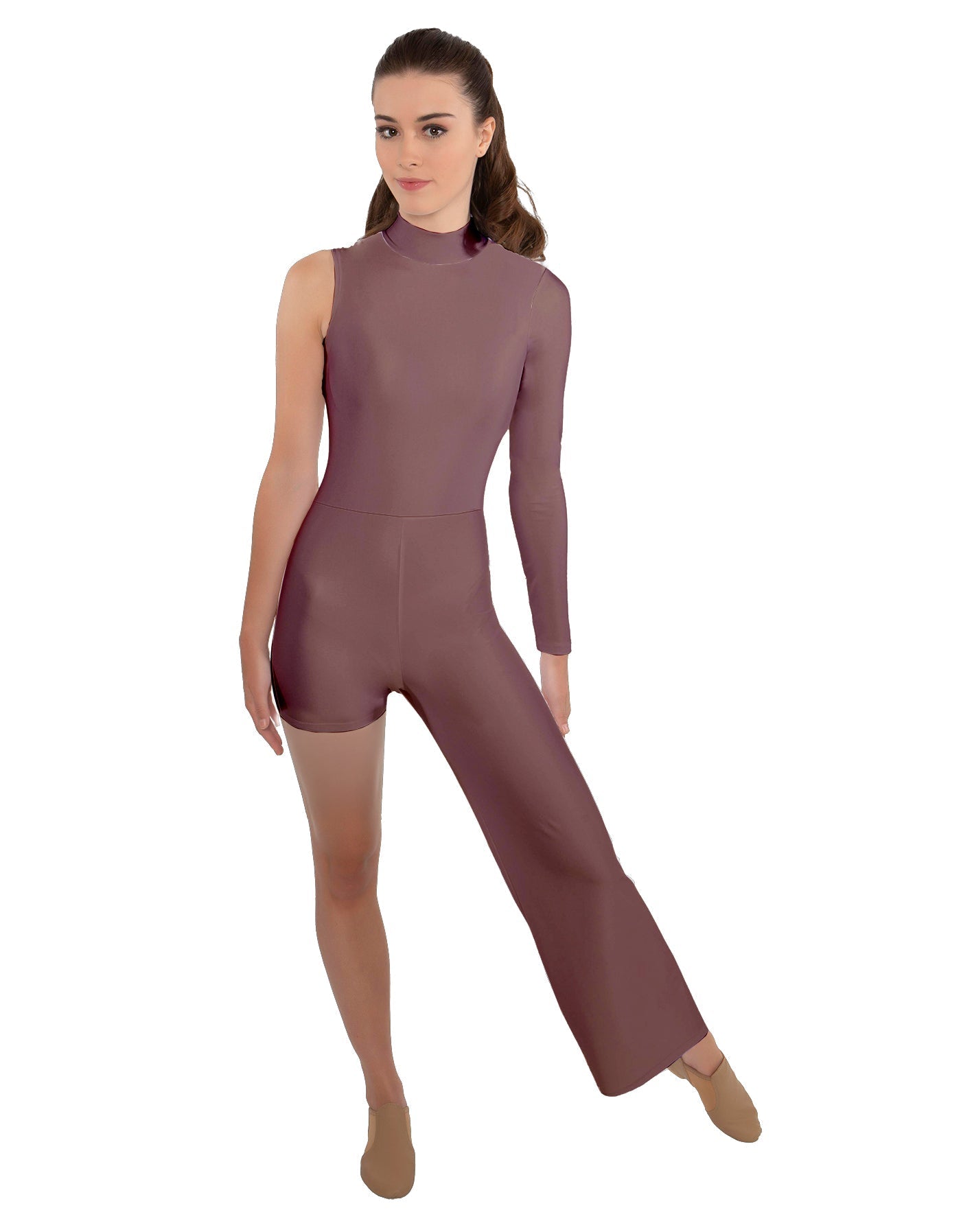 Solid Lycra Half and Half Tap Pant Unitard