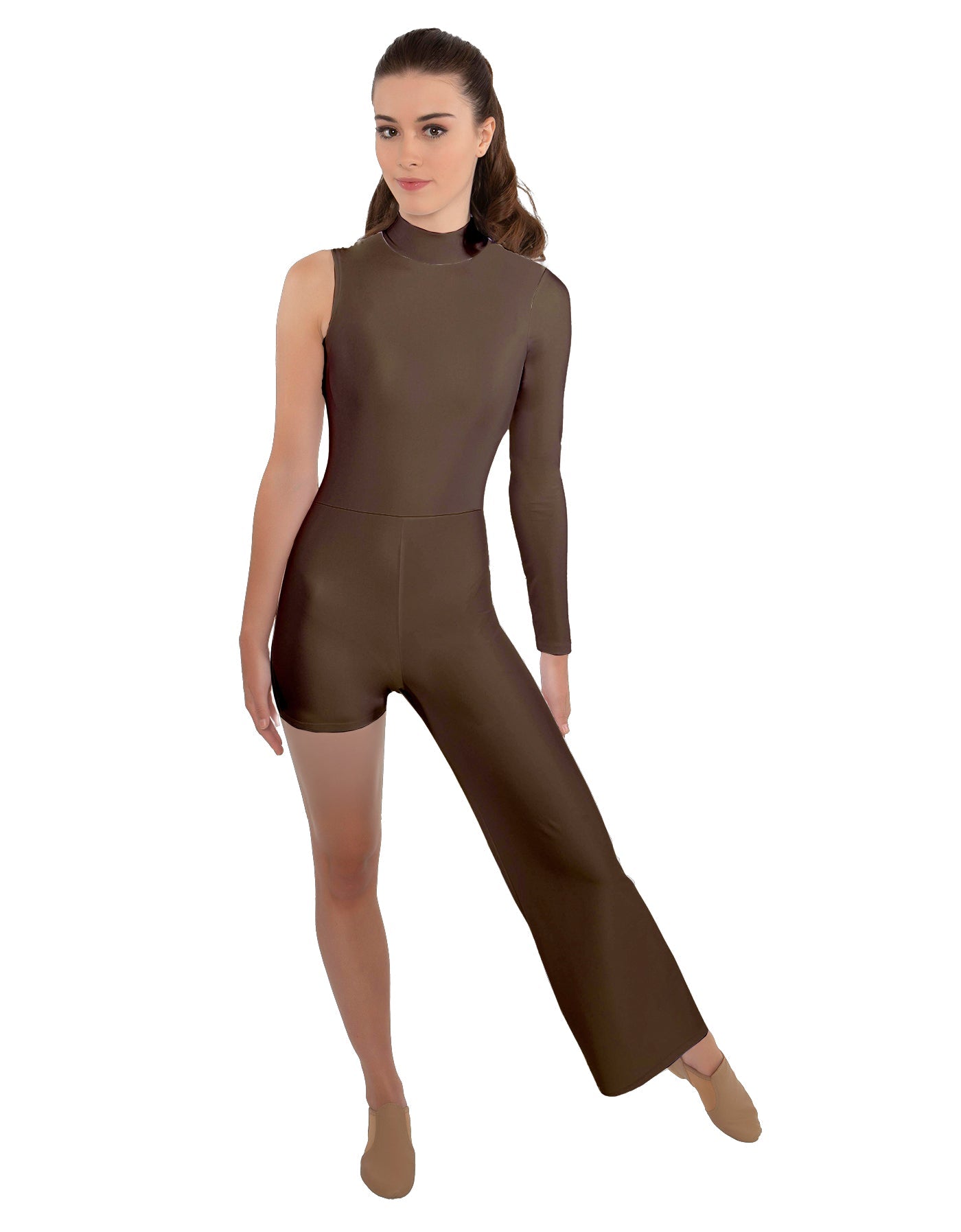 Solid Lycra Half and Half Tap Pant Unitard
