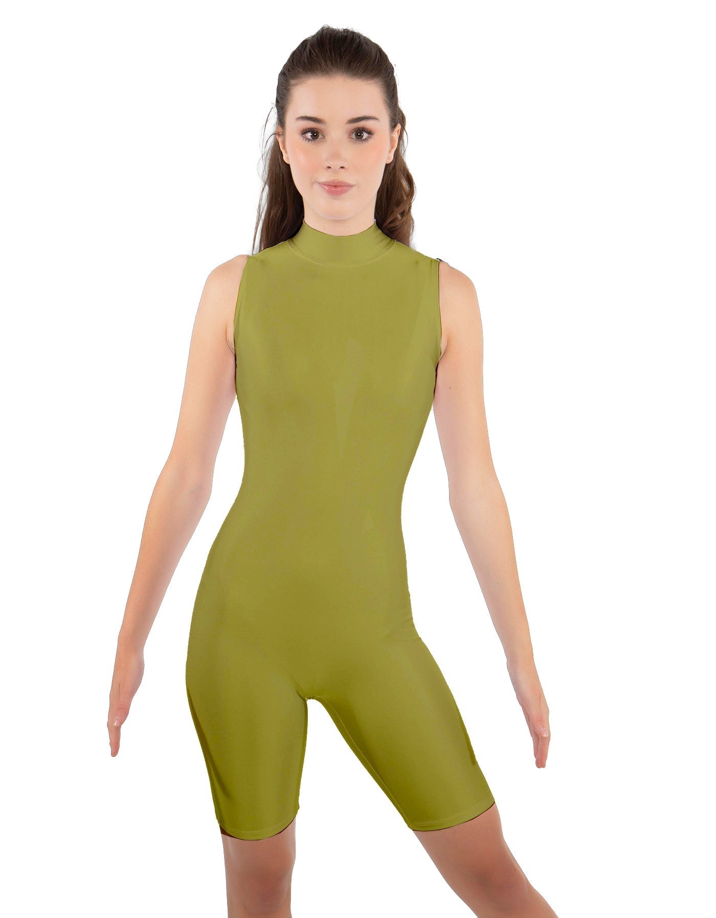 Solid Lycra Sleeveless Keyhole Bike Short Biketard