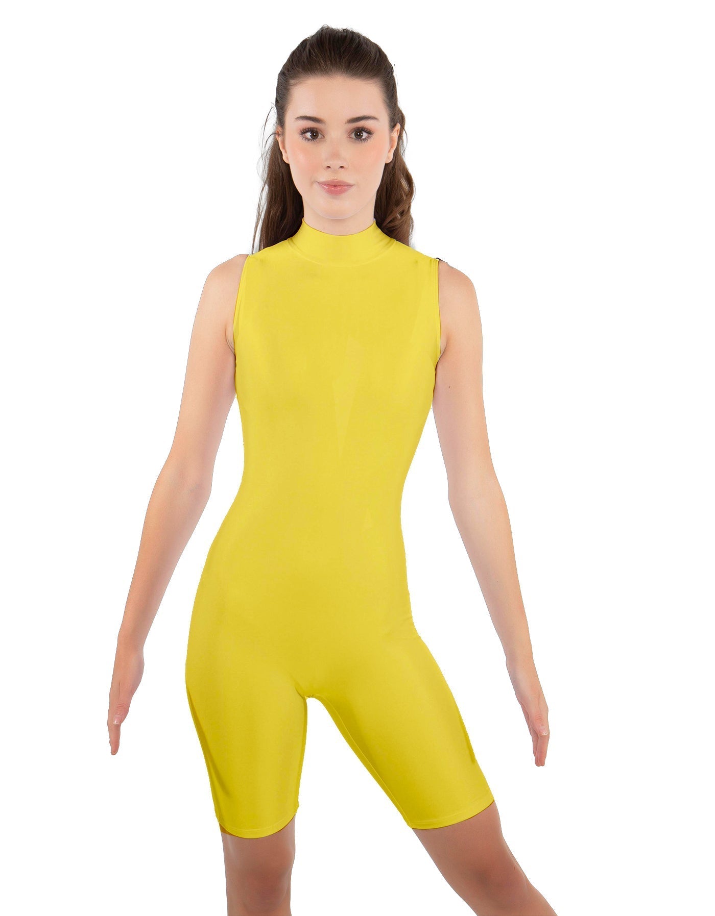 Solid Lycra Sleeveless Keyhole Bike Short Biketard