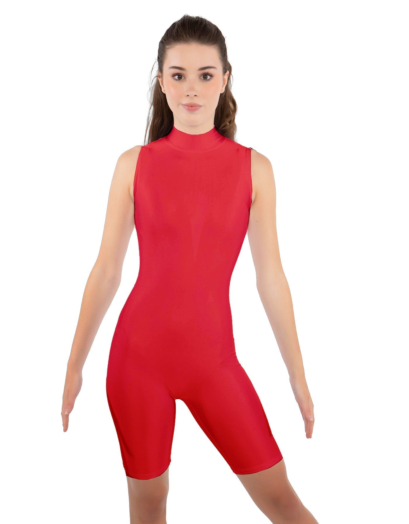 Solid Lycra Sleeveless Keyhole Bike Short Biketard