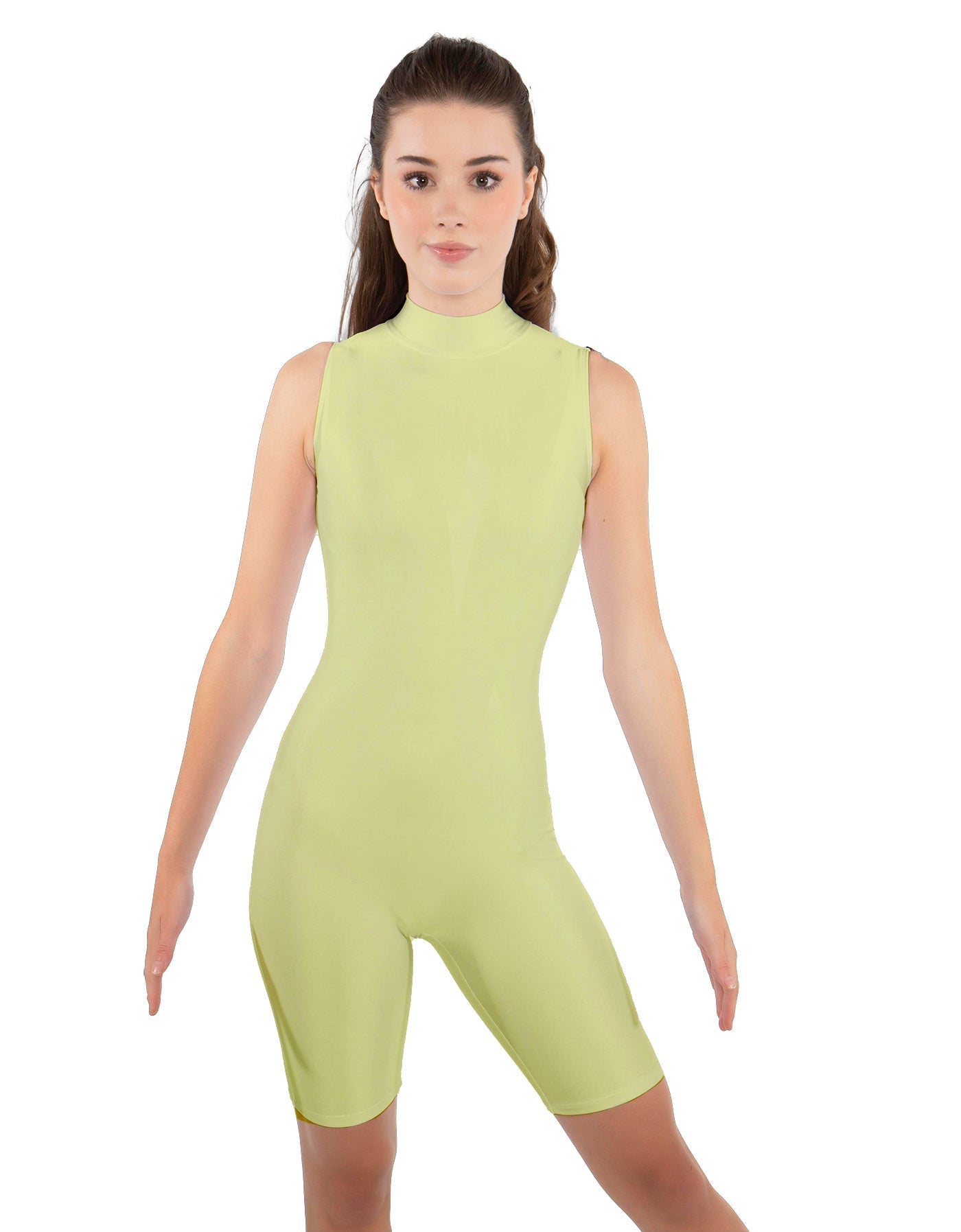 Solid Lycra Sleeveless Keyhole Bike Short Biketard