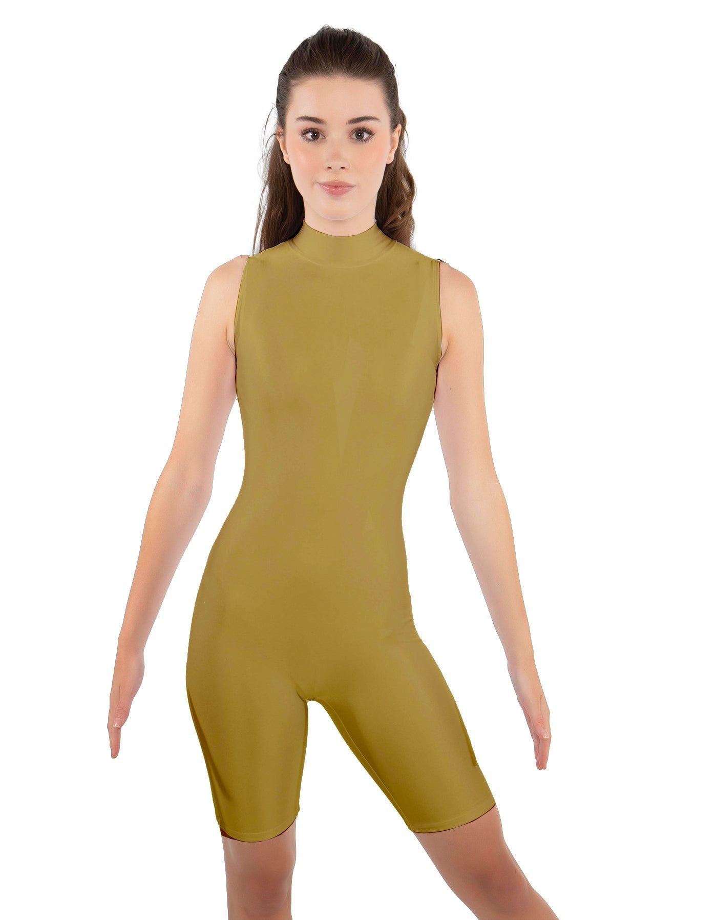 Solid Lycra Sleeveless Keyhole Bike Short Biketard