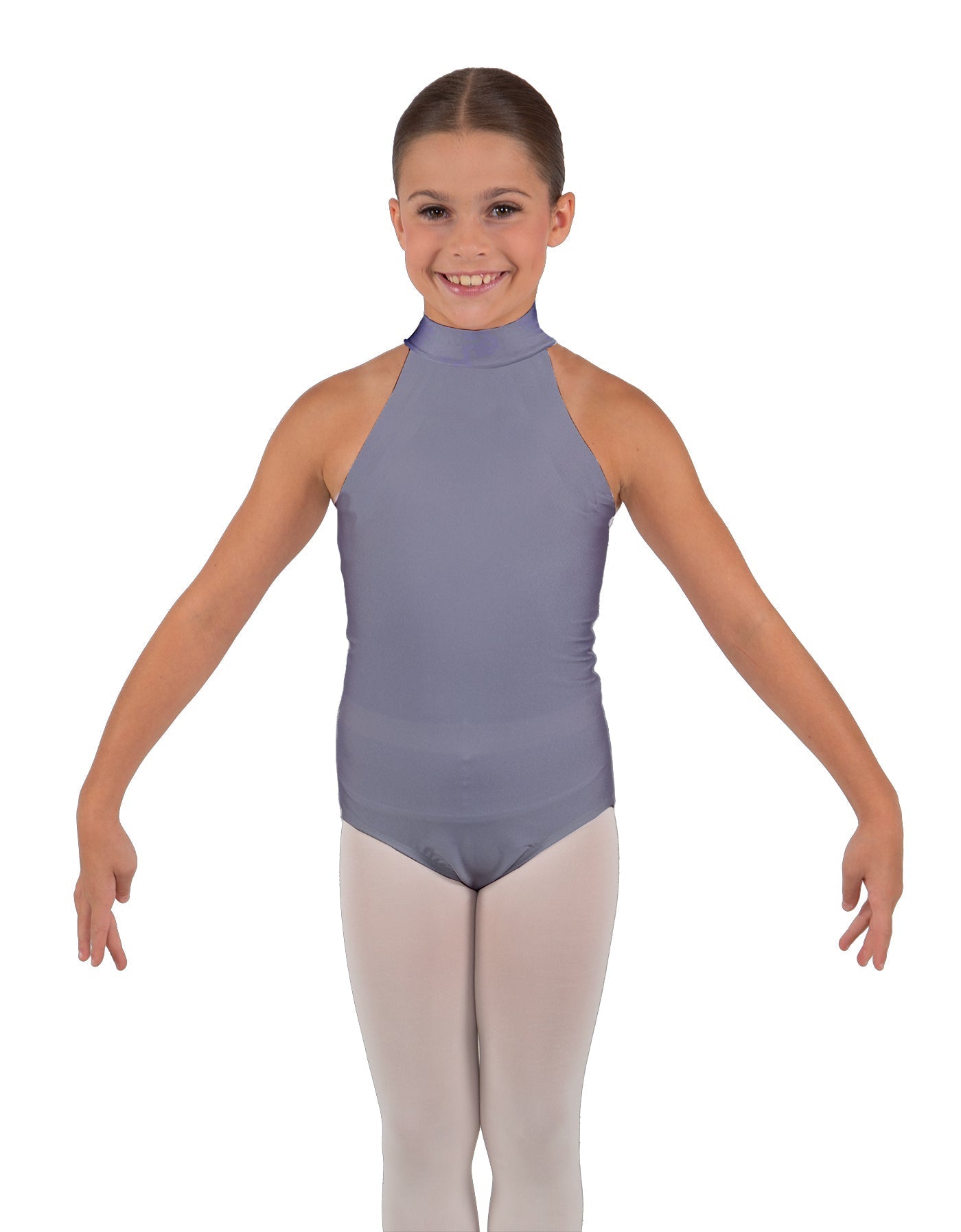Solid Lycra Halter Collar Leotard