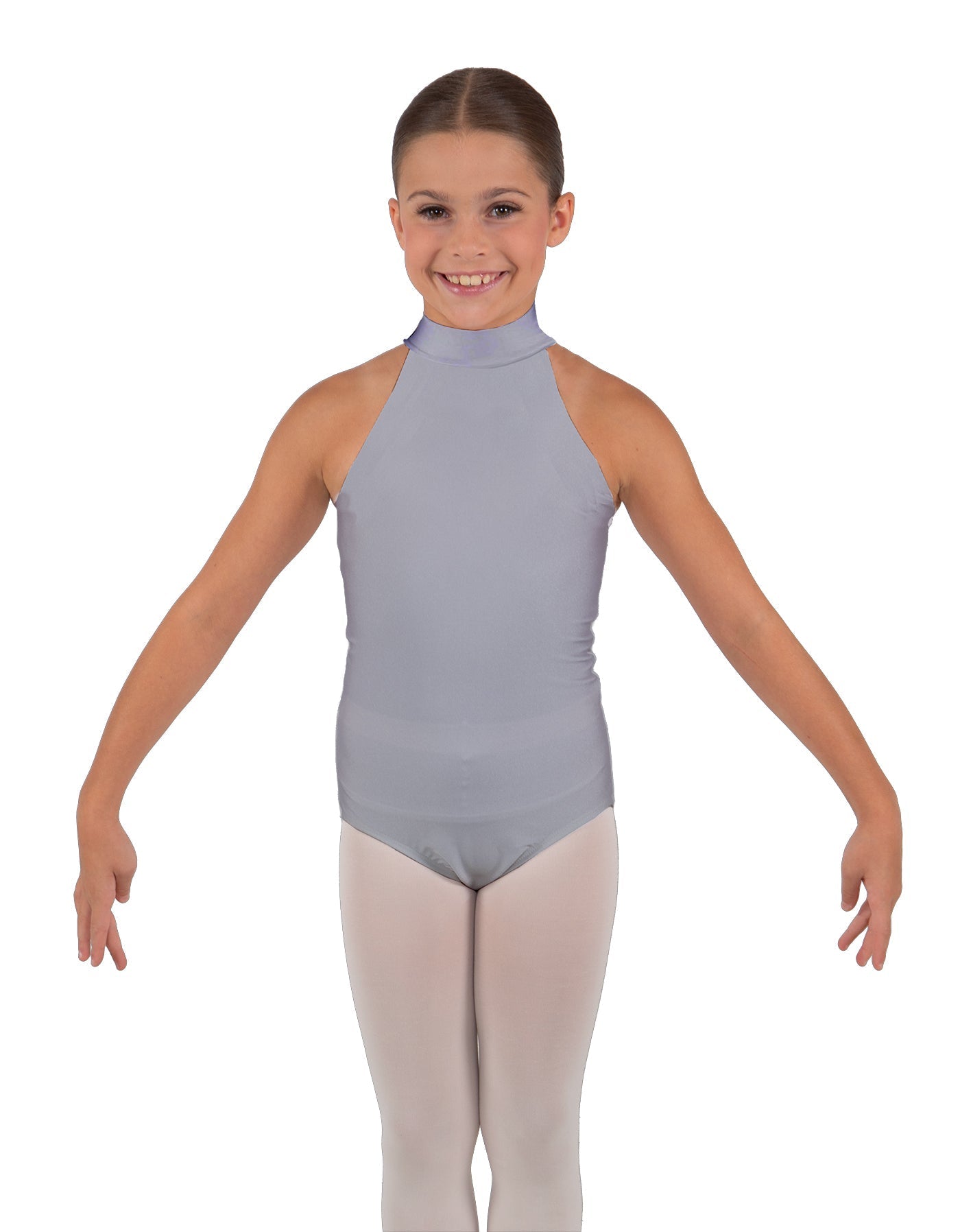 Solid Lycra Halter Collar Leotard