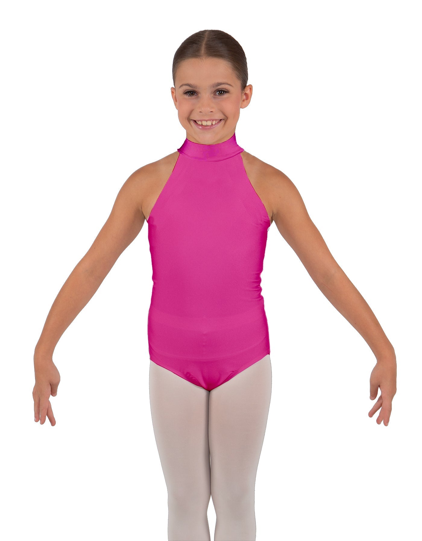 Solid Lycra Halter Collar Leotard