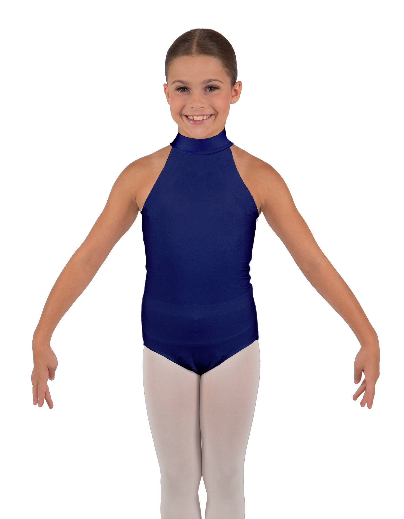 Solid Lycra Halter Collar Leotard