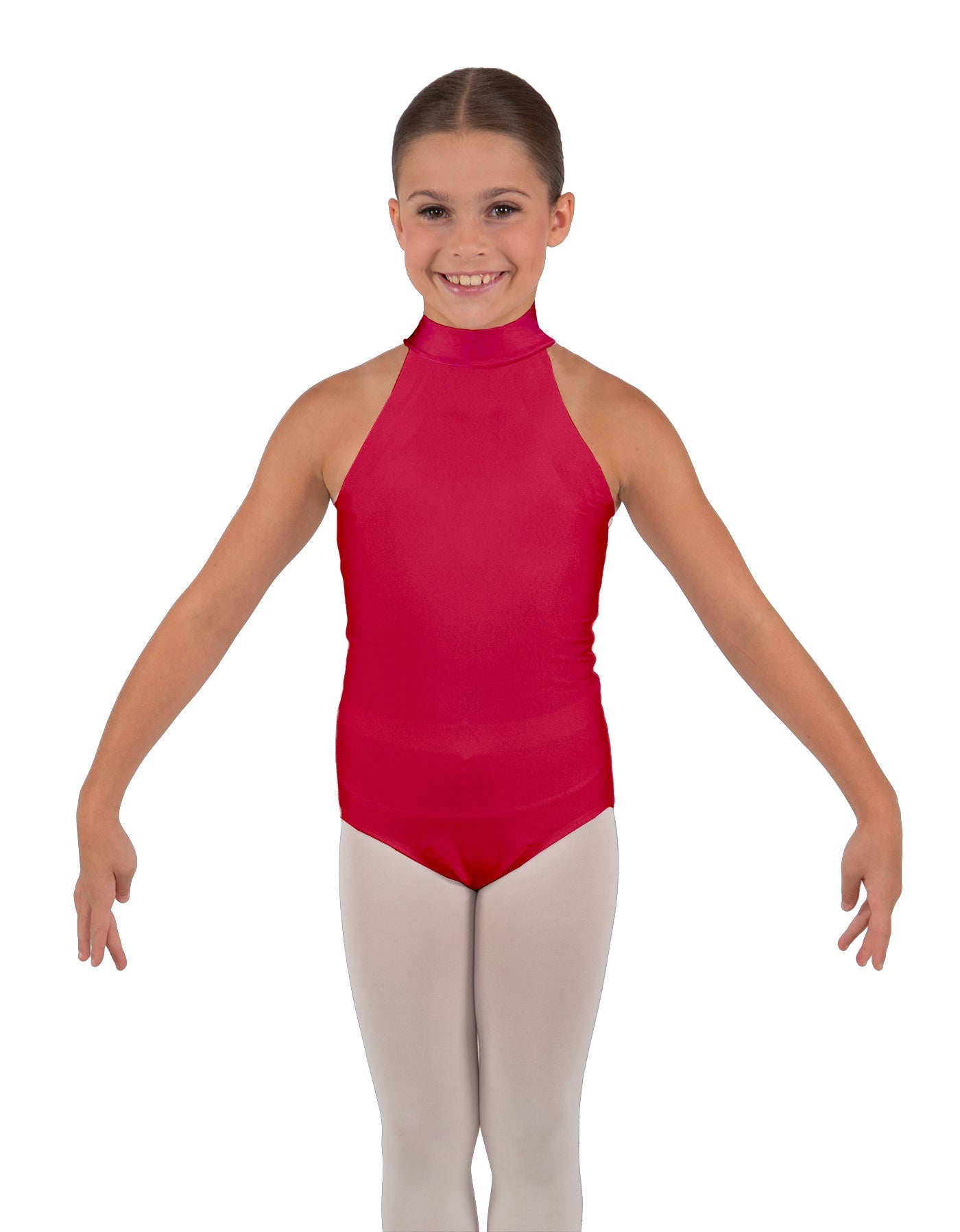 Solid Lycra Halter Collar Leotard