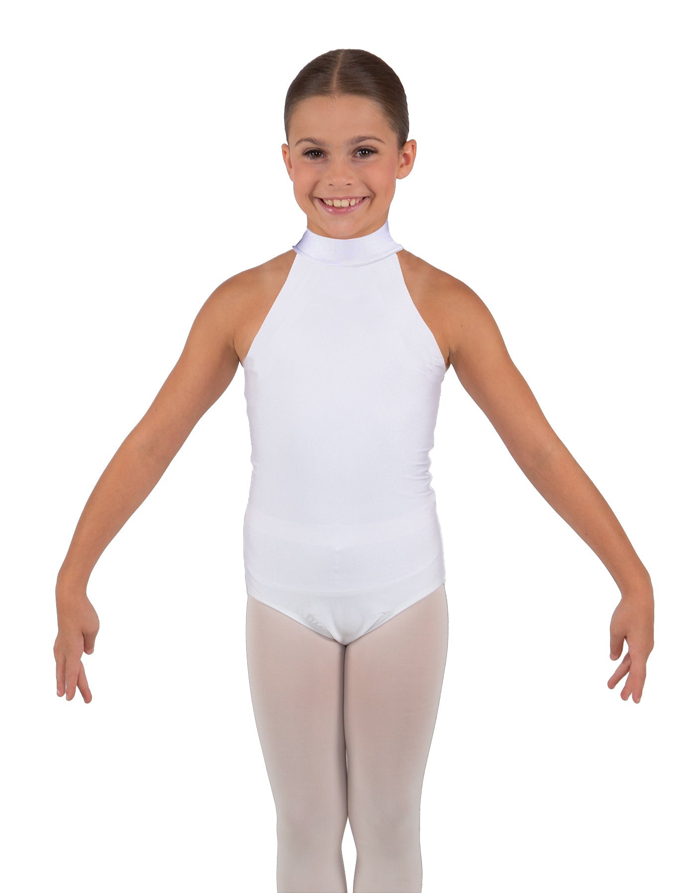Solid Lycra Halter Collar Leotard