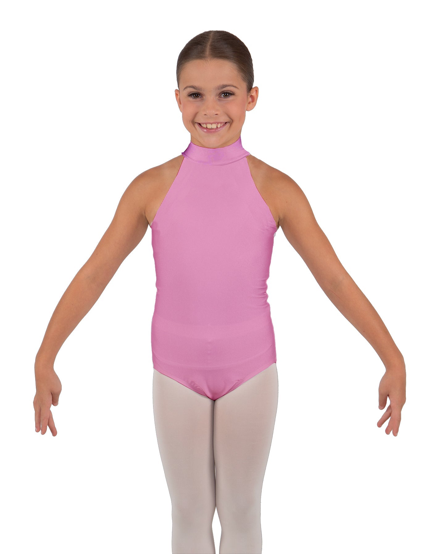 Solid Lycra Halter Collar Leotard