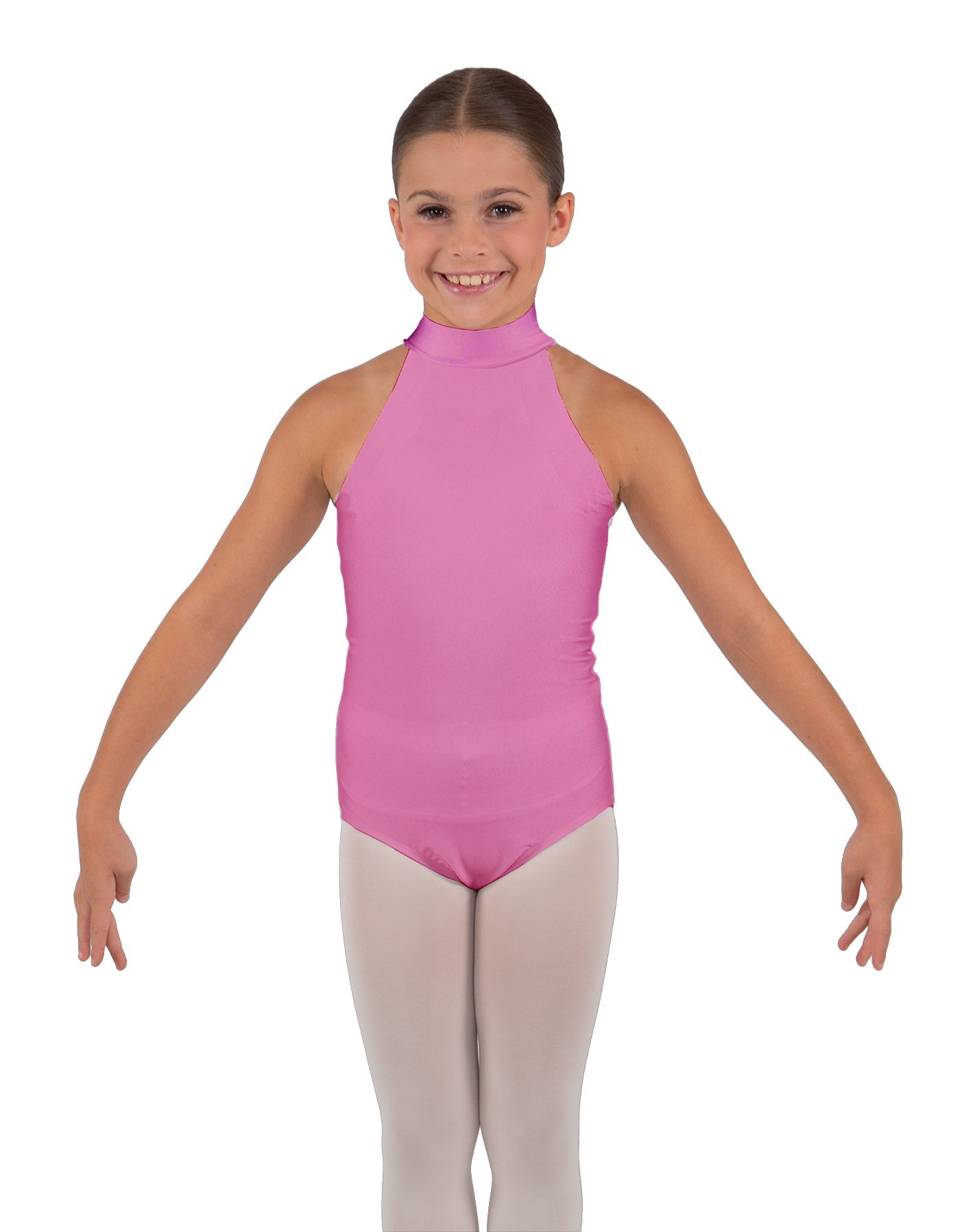 Solid Lycra Halter Collar Leotard