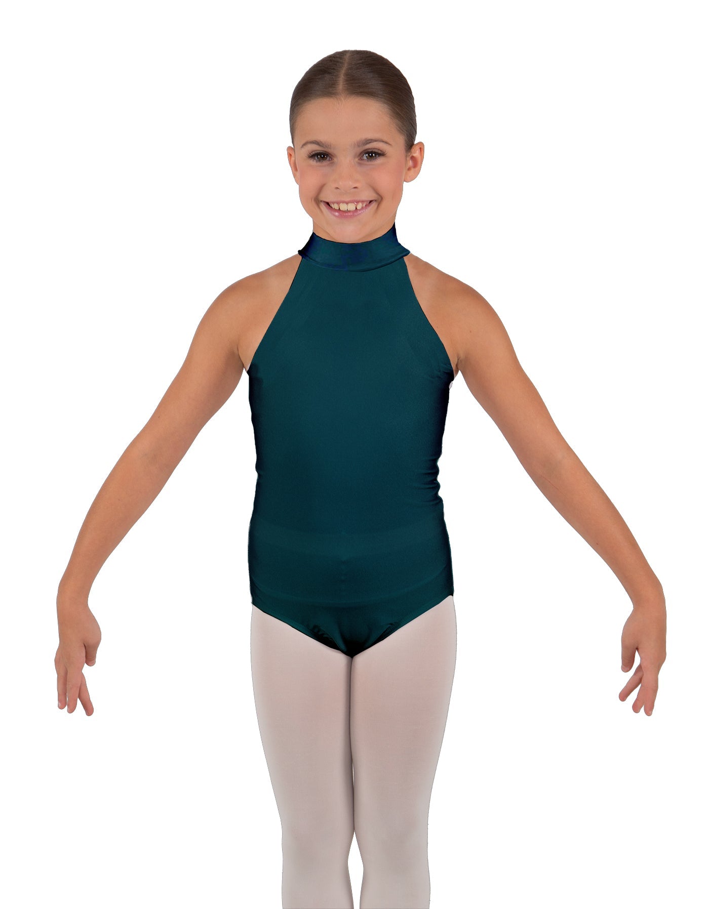 Solid Lycra Halter Collar Leotard