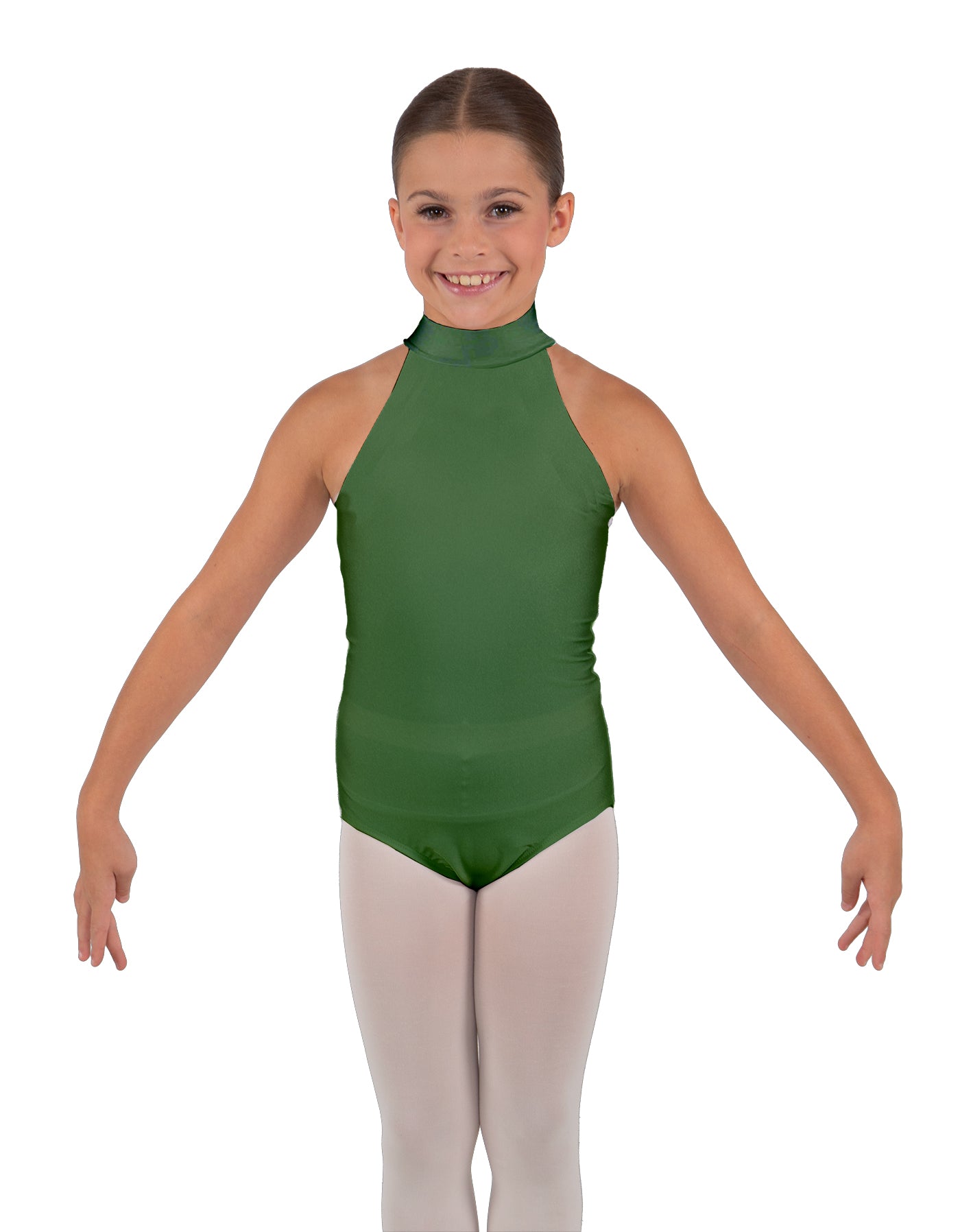 Solid Lycra Halter Collar Leotard