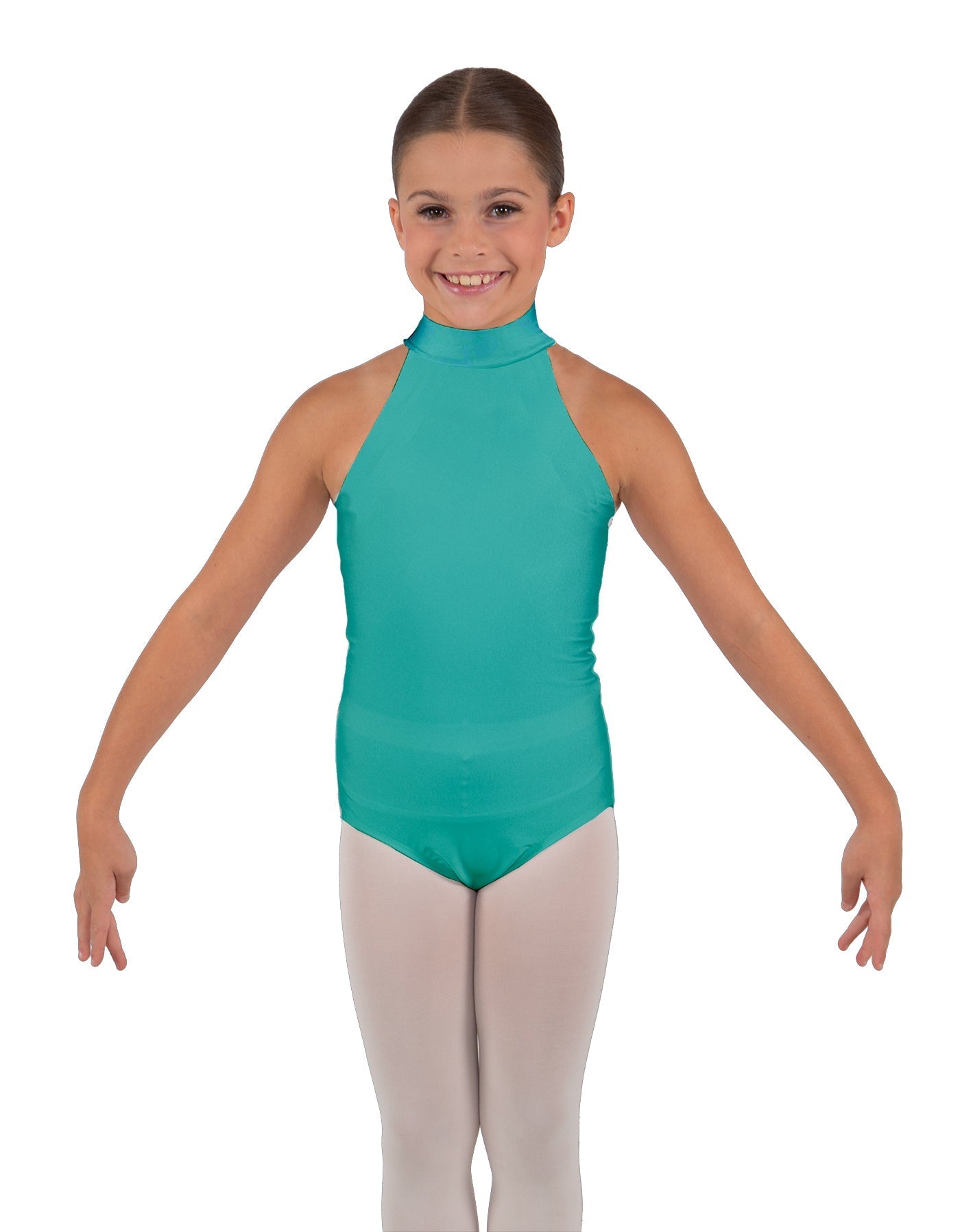 Solid Lycra Halter Collar Leotard
