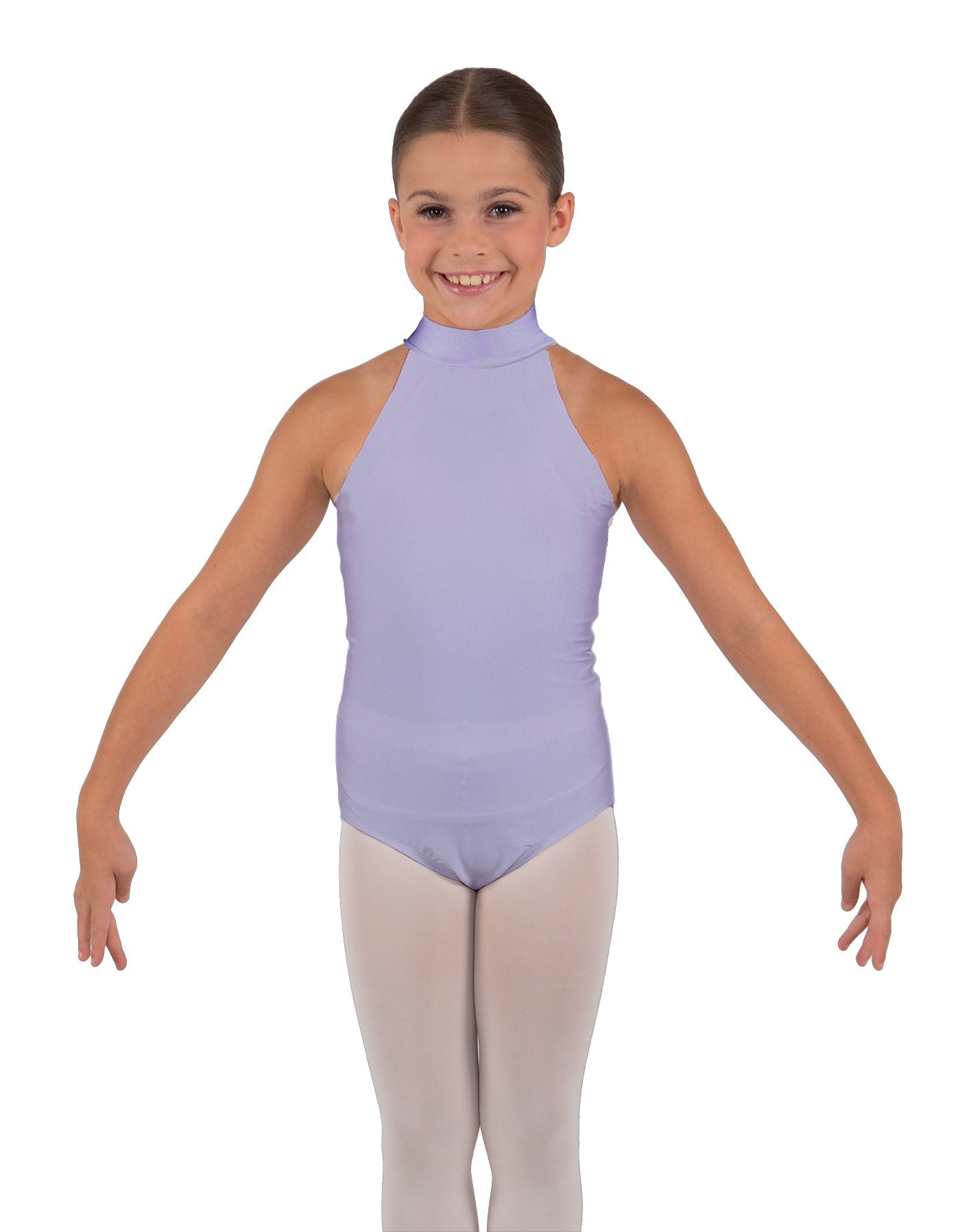 Solid Lycra Halter Collar Leotard