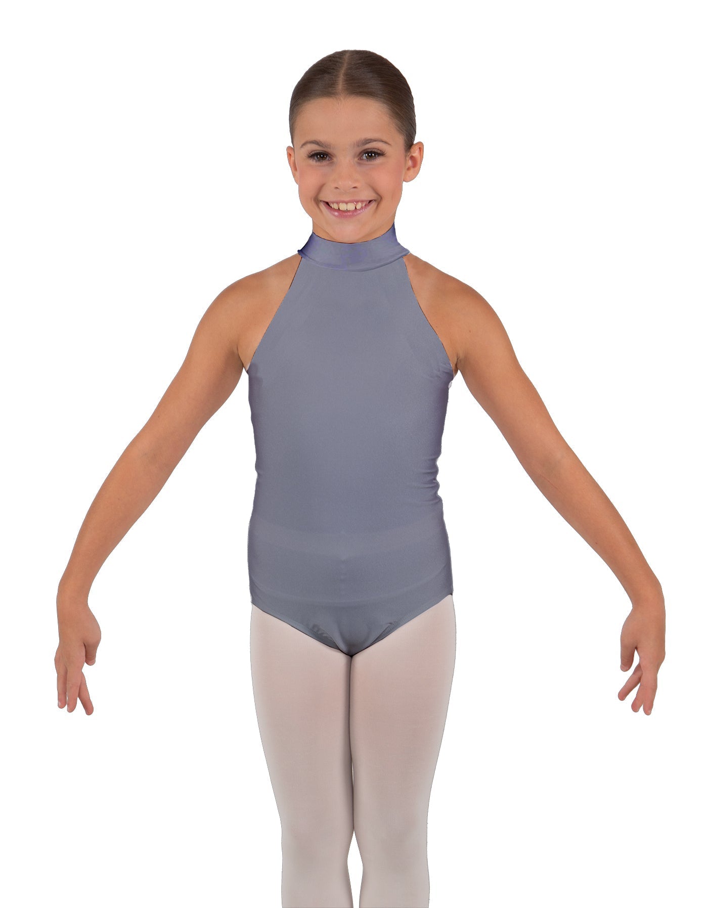 Solid Lycra Halter Collar Leotard