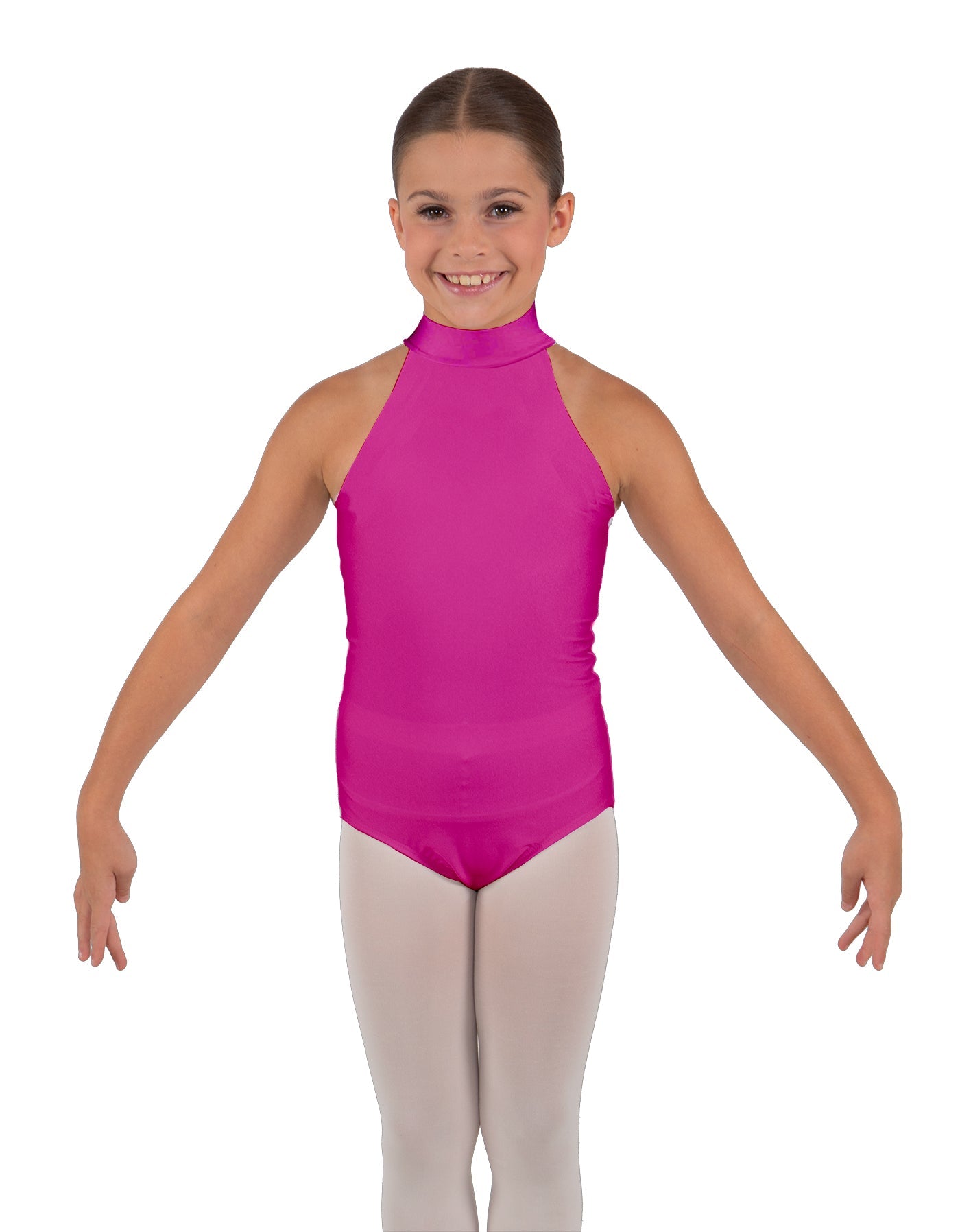 Solid Lycra Halter Collar Leotard