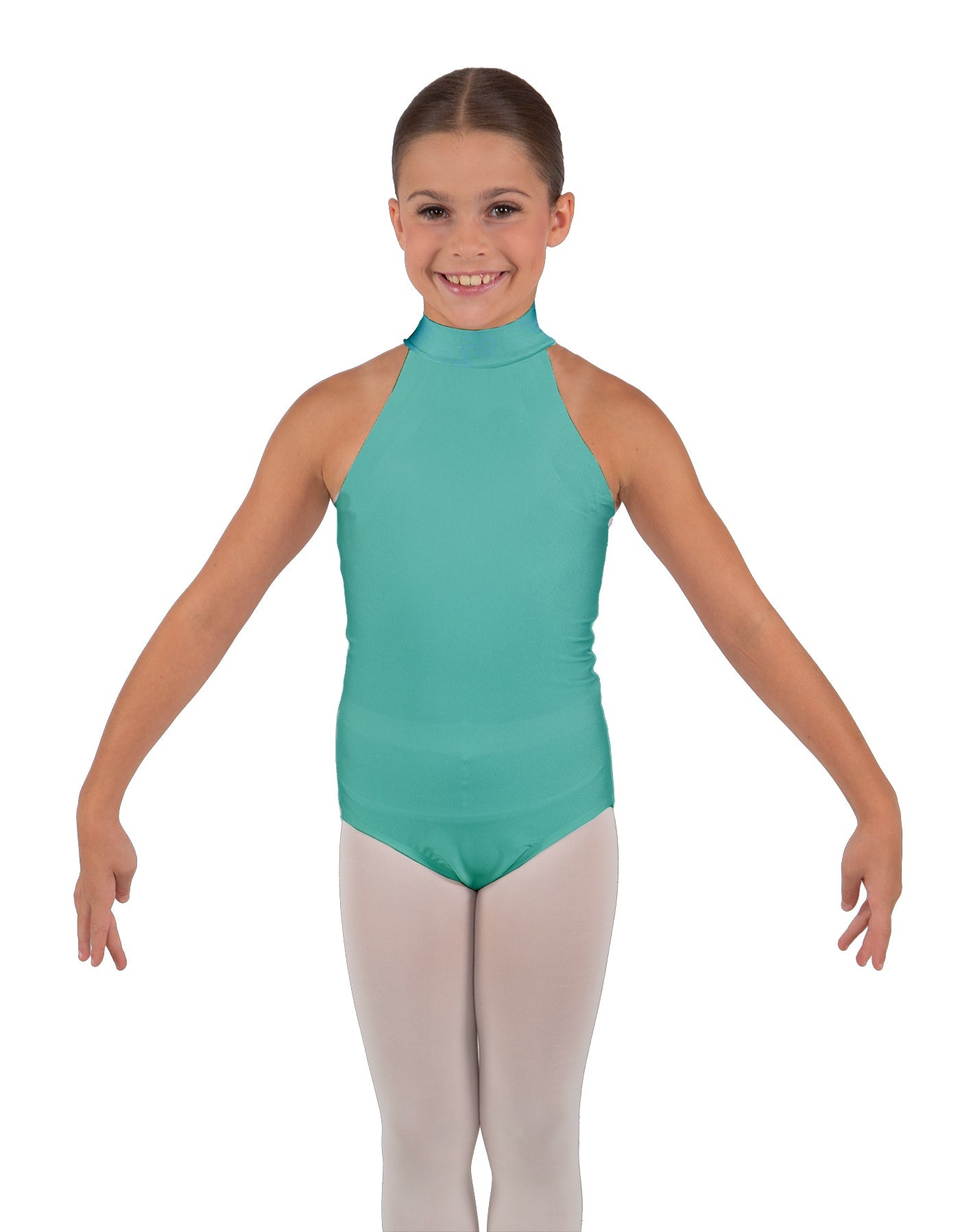 Solid Lycra Halter Collar Leotard