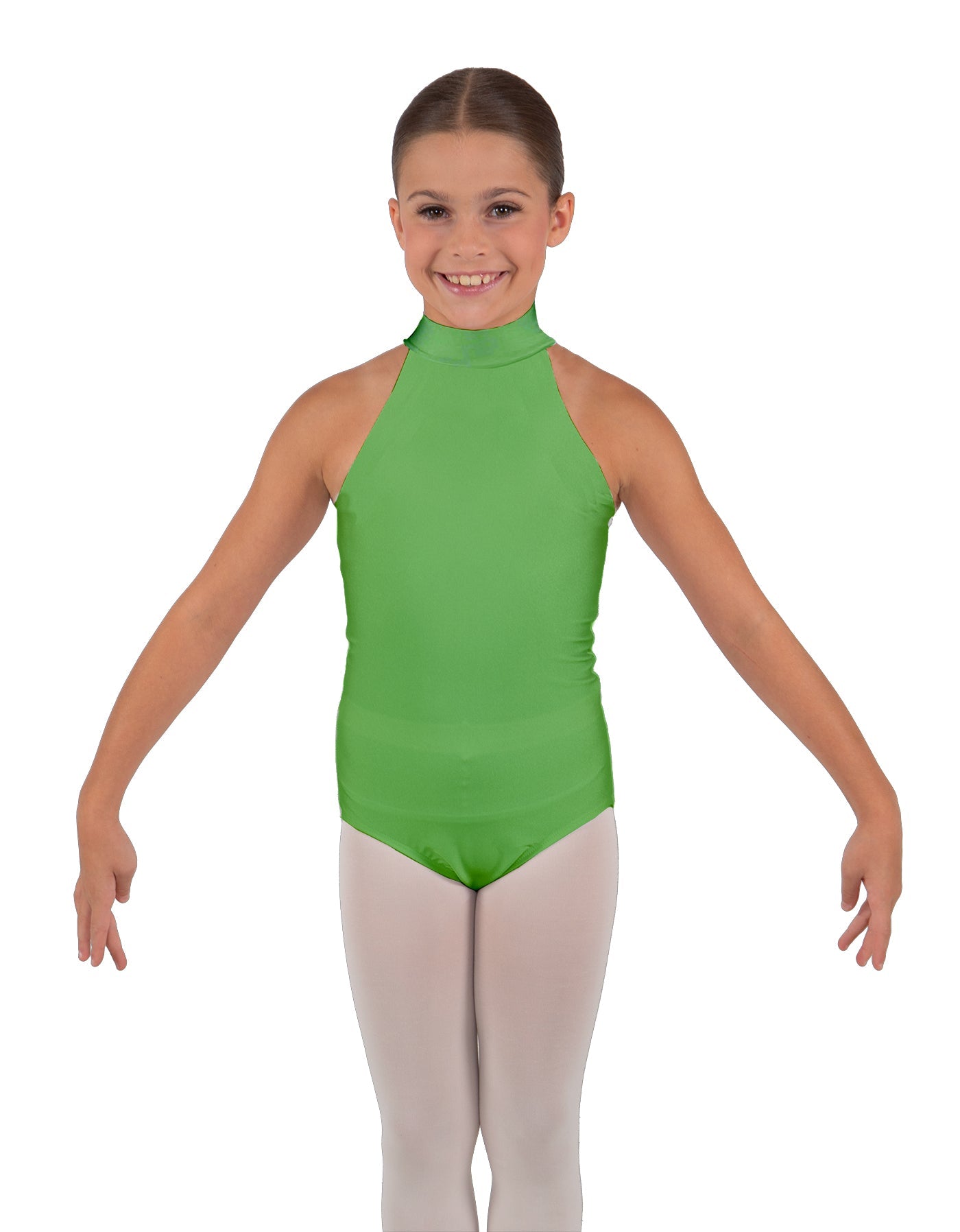 Solid Lycra Halter Collar Leotard