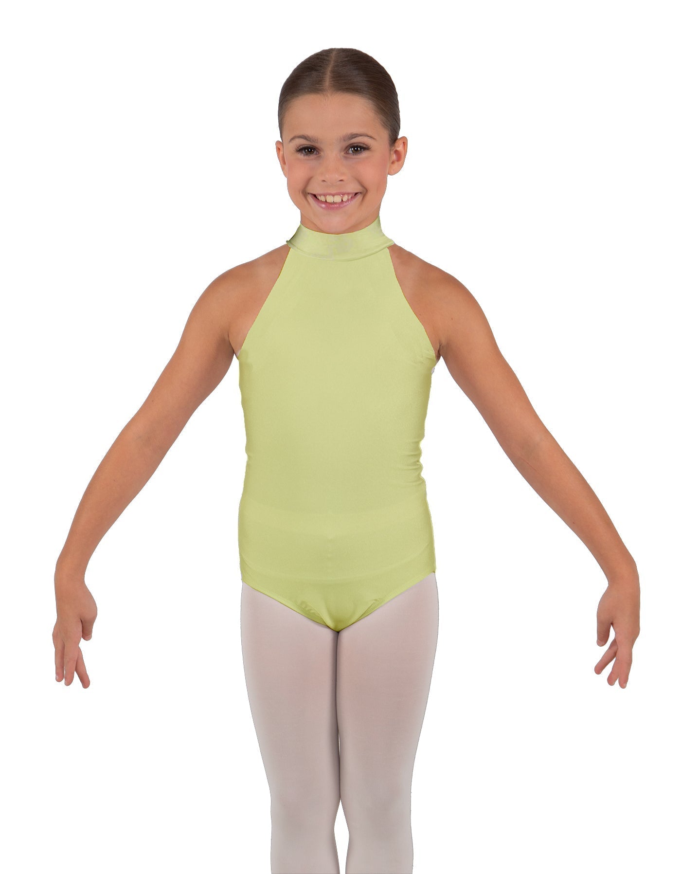 Solid Lycra Halter Collar Leotard