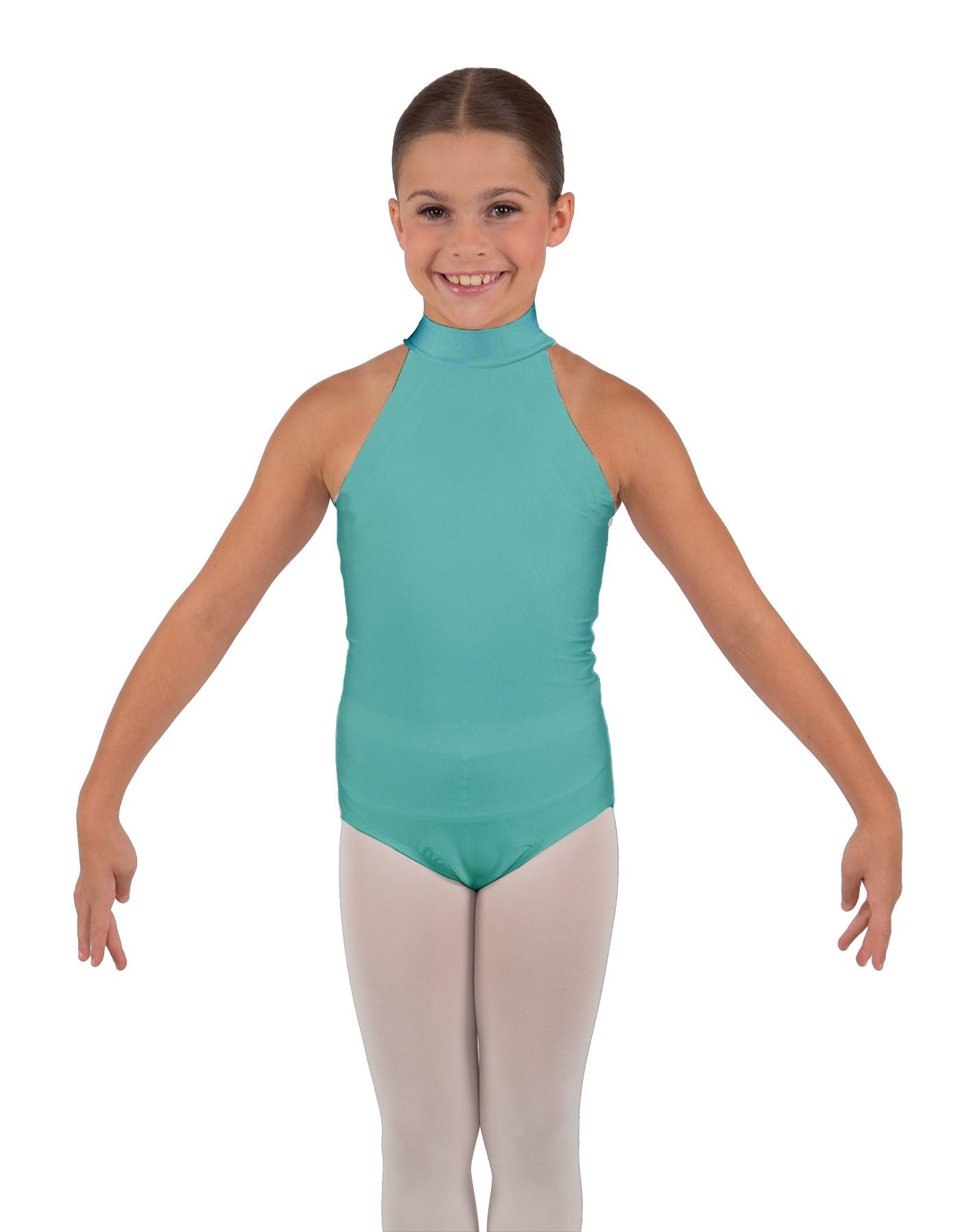Solid Lycra Halter Collar Leotard