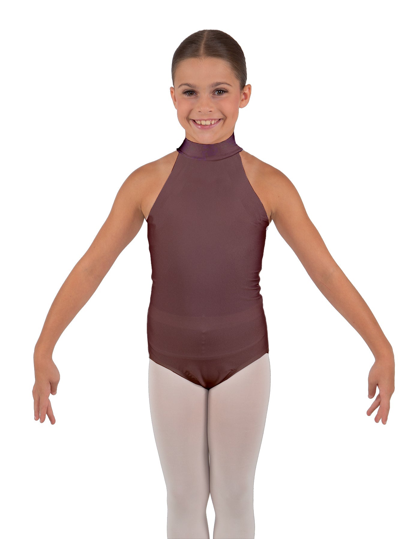 Solid Lycra Halter Collar Leotard