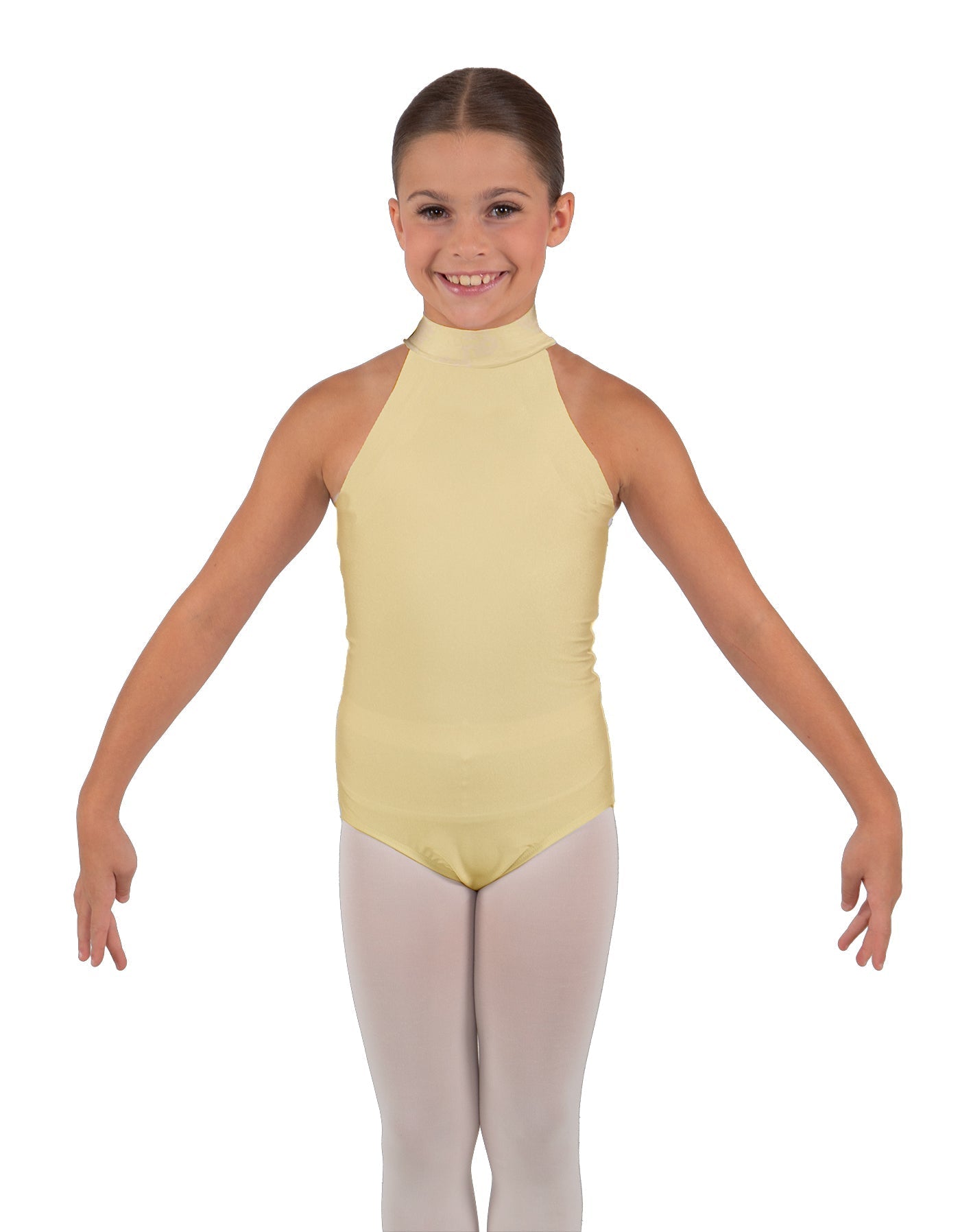 Solid Lycra Halter Collar Leotard