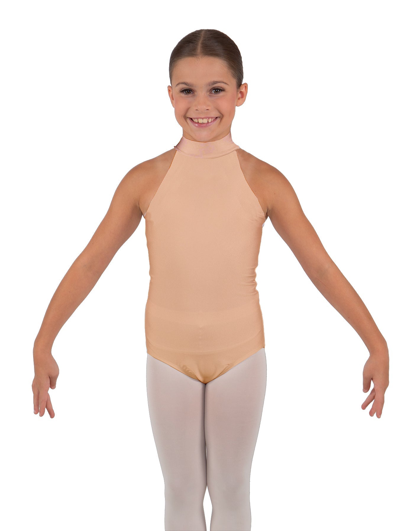 Solid Lycra Halter Collar Leotard