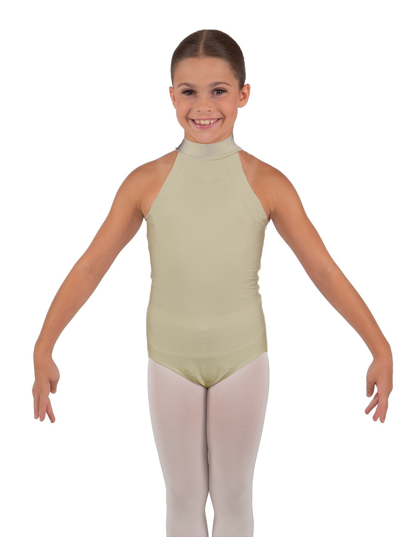 Solid Lycra Halter Collar Leotard