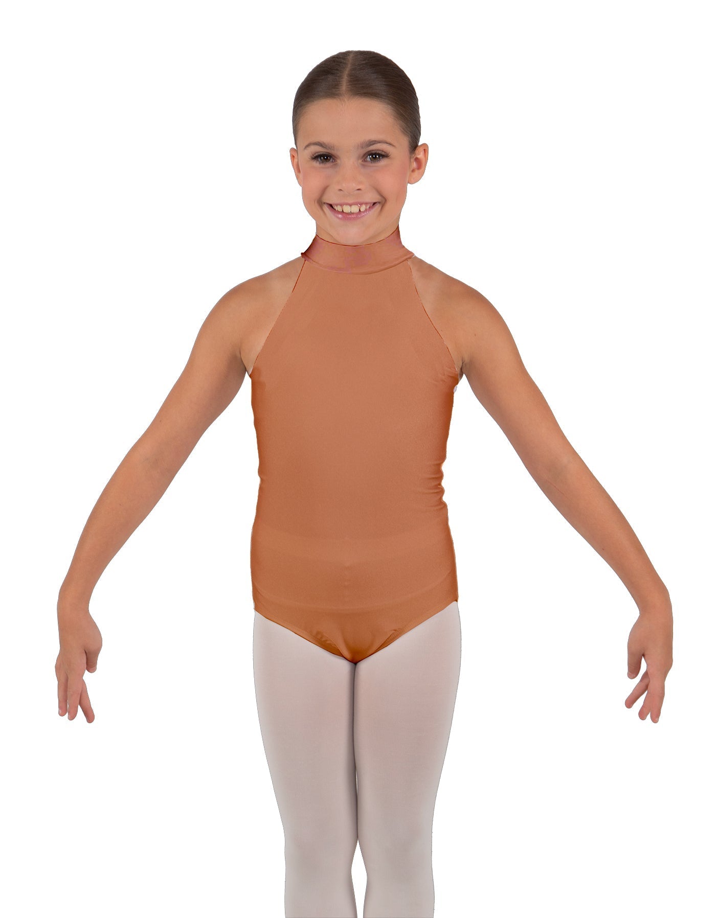 Solid Lycra Halter Collar Leotard