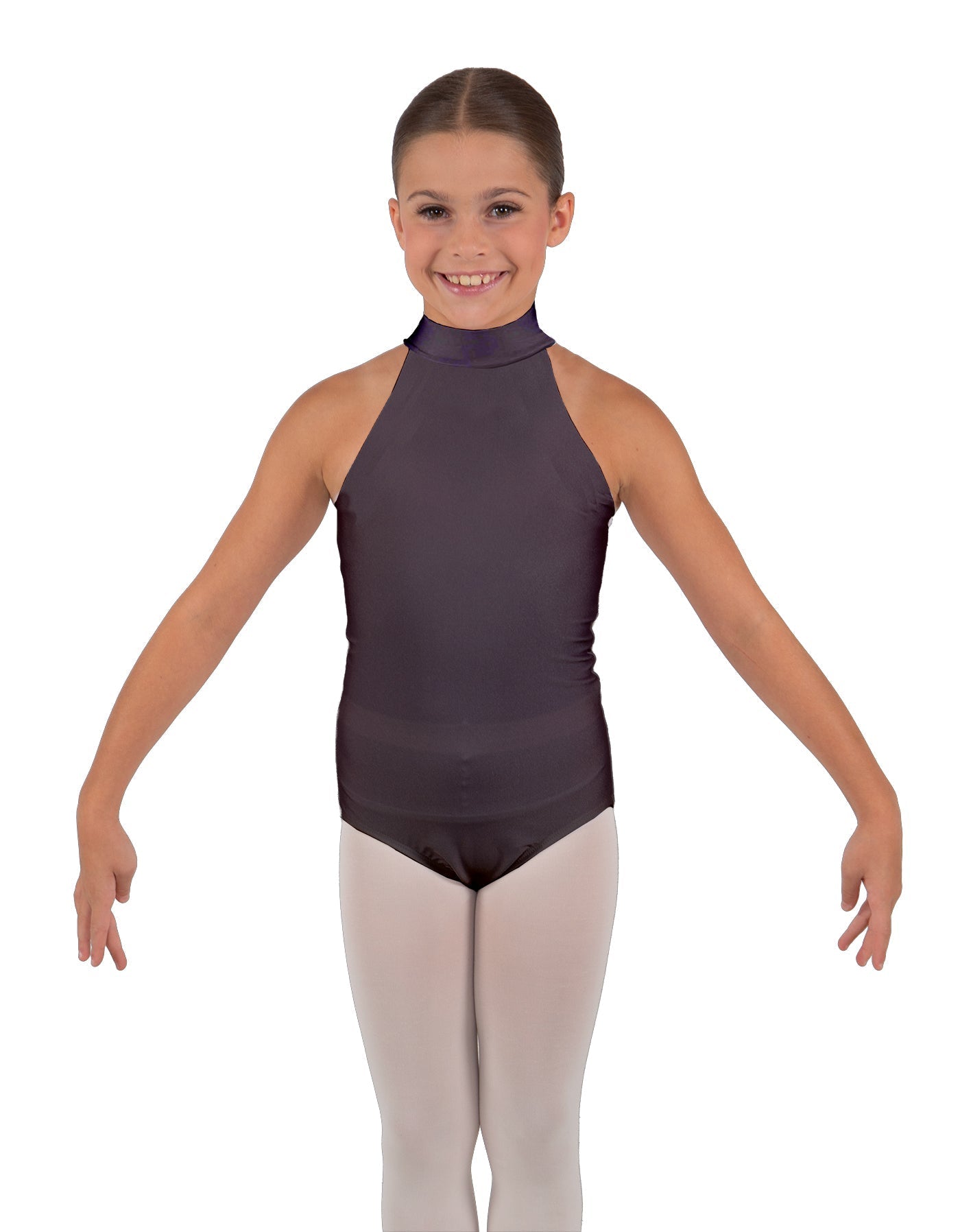 Solid Lycra Halter Collar Leotard