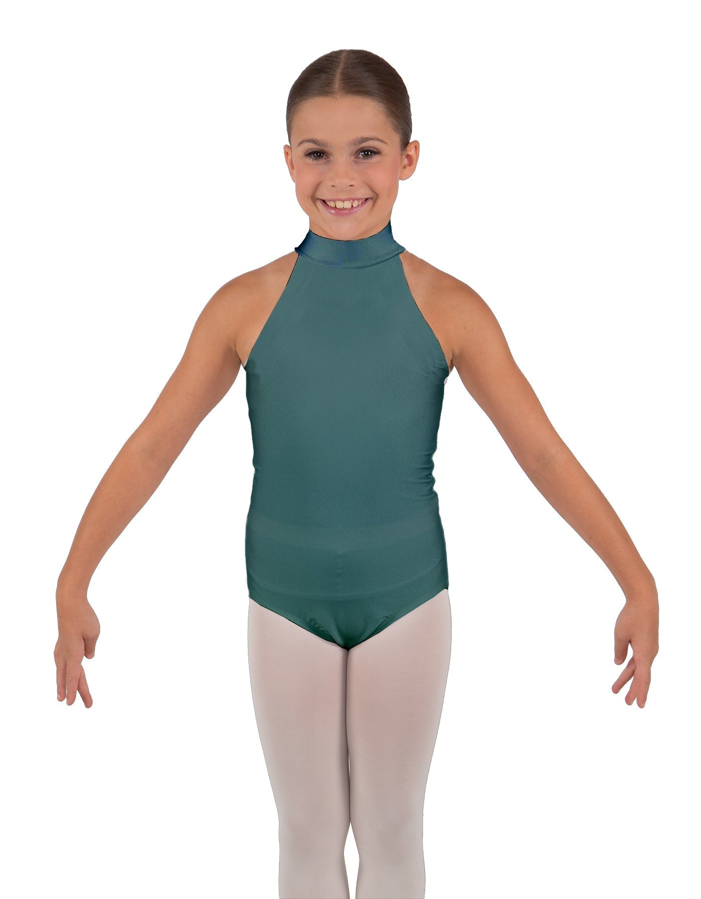 Solid Lycra Halter Collar Leotard