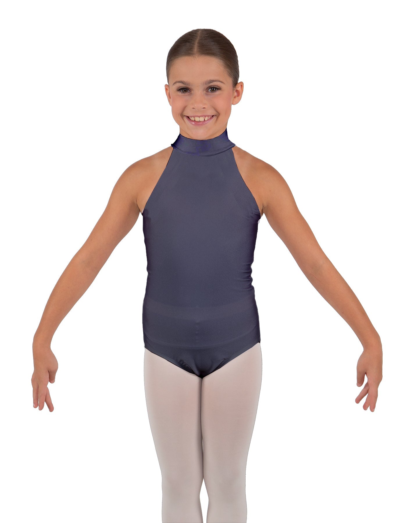 Solid Lycra Halter Collar Leotard