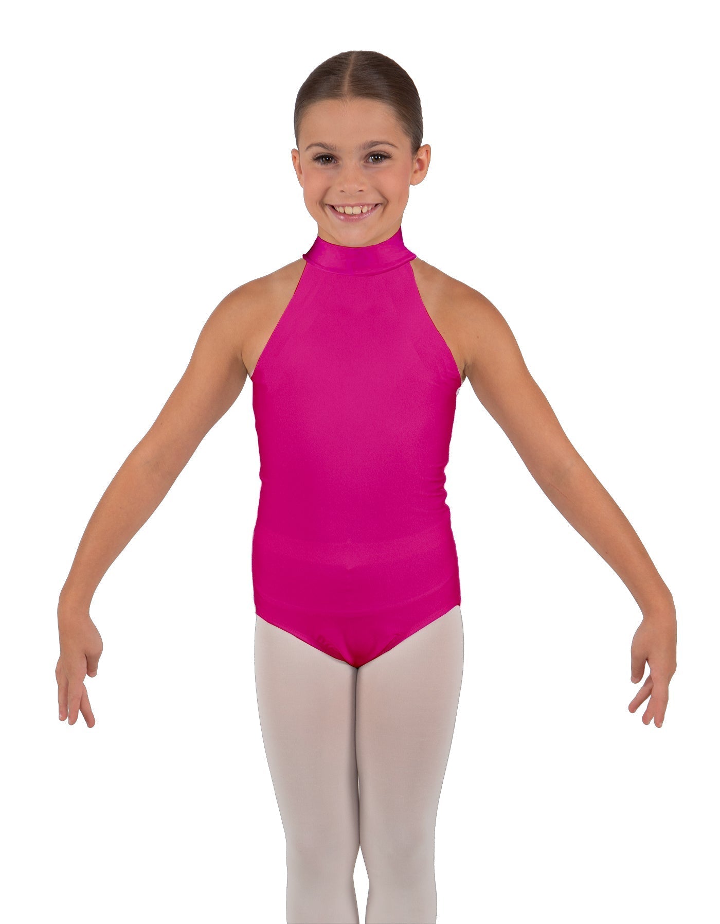 Solid Lycra Halter Collar Leotard
