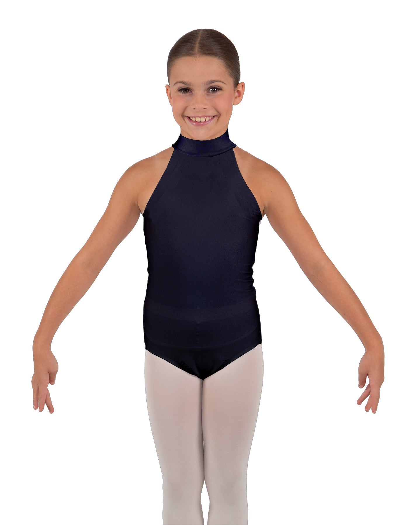 Solid Lycra Halter Collar Leotard