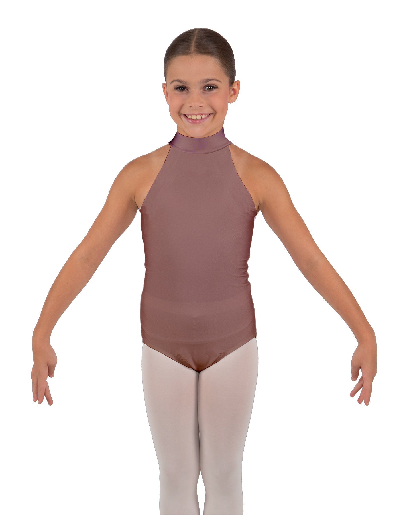 Solid Lycra Halter Collar Leotard
