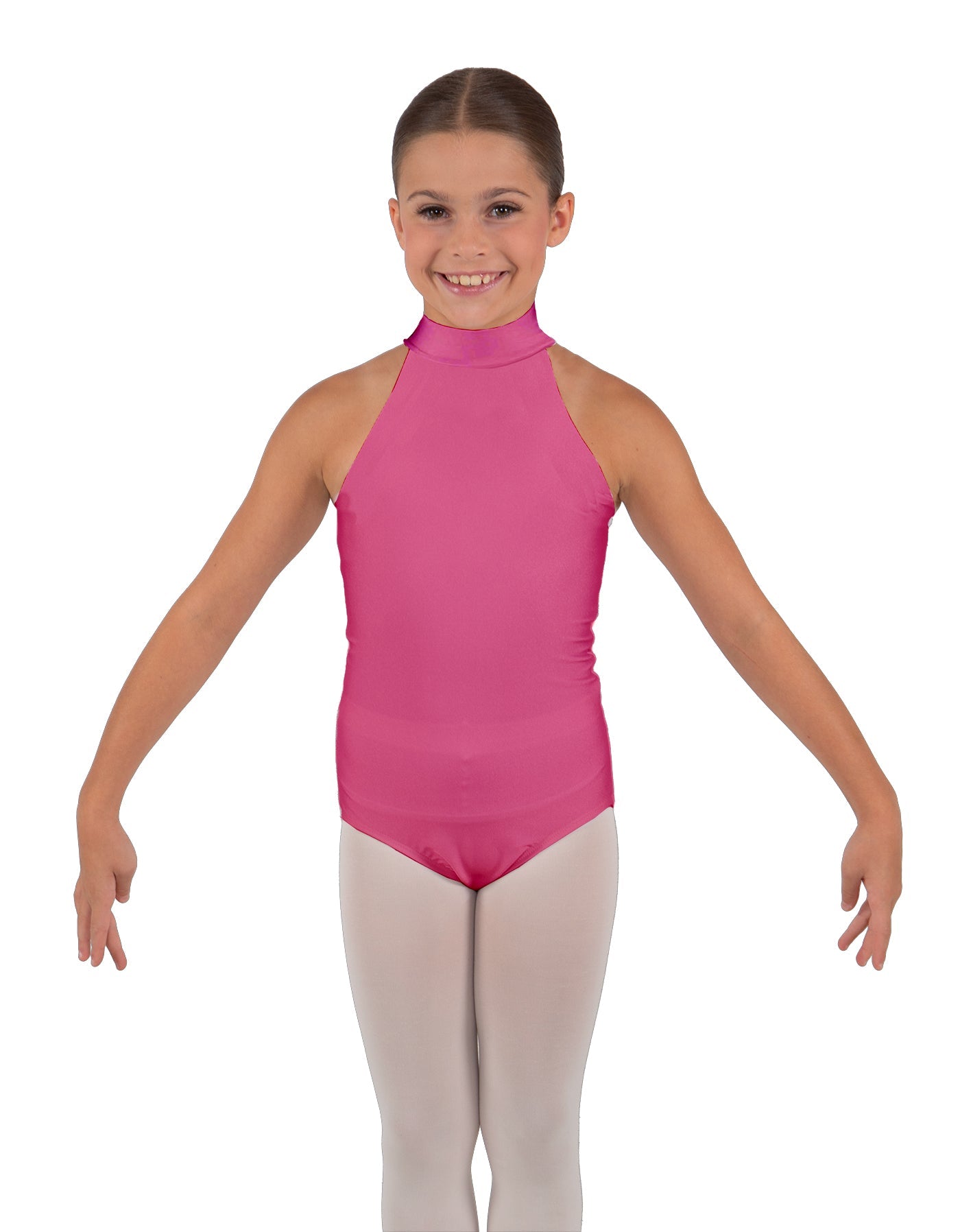 Solid Lycra Halter Collar Leotard