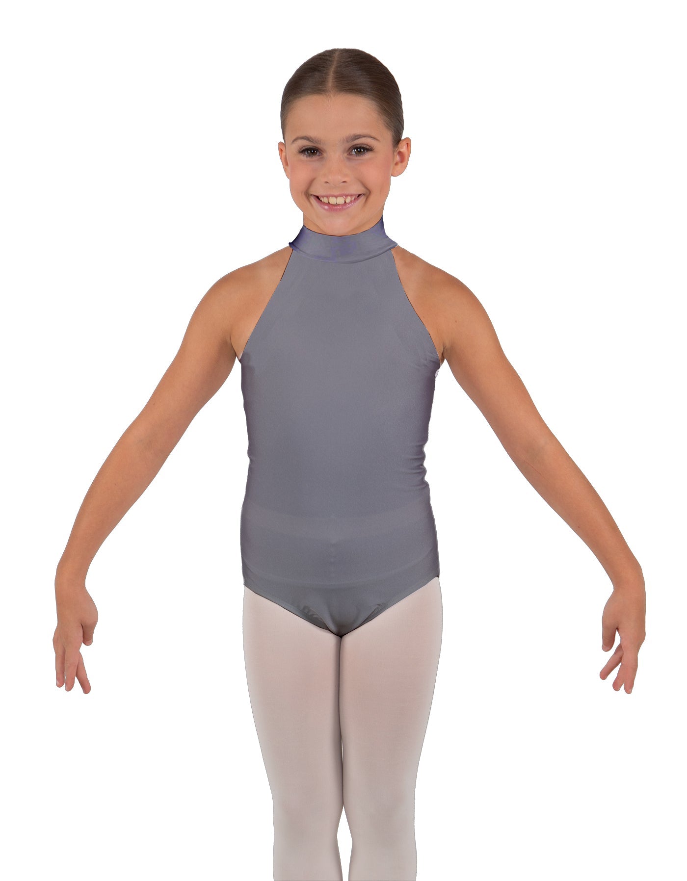 Solid Lycra Halter Collar Leotard
