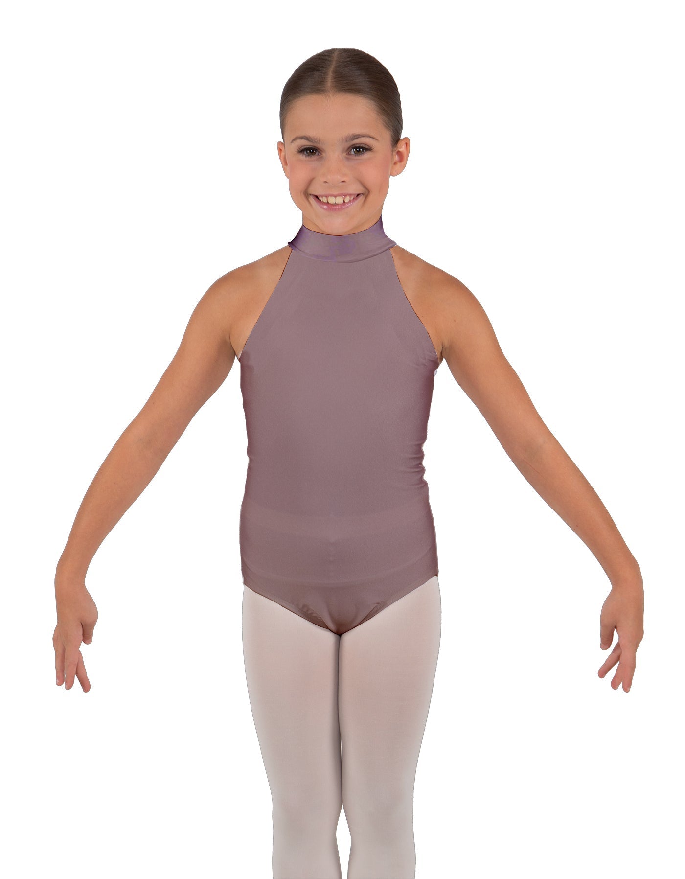 Solid Lycra Halter Collar Leotard