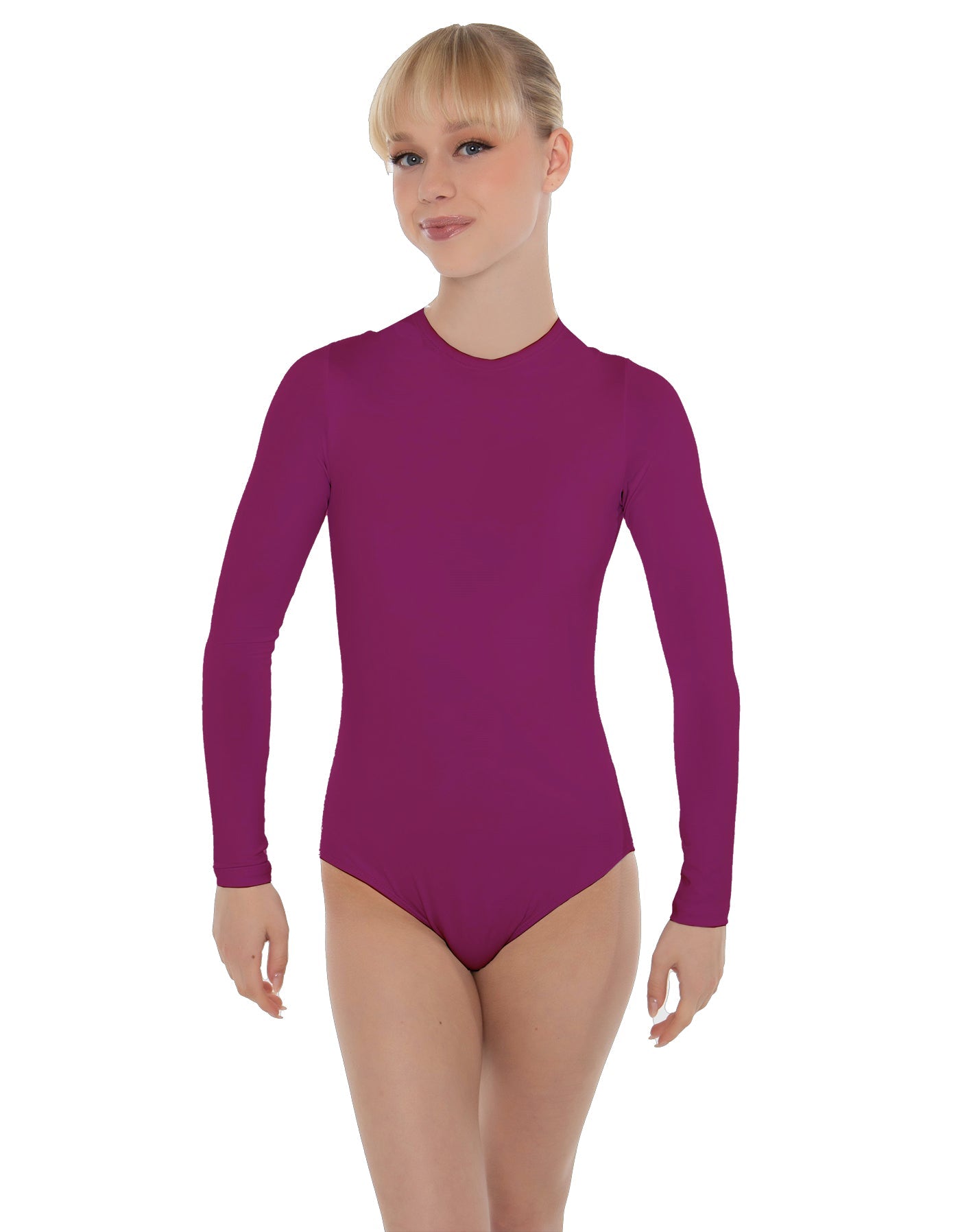 Solid Lycra LS Keyhole Leotard