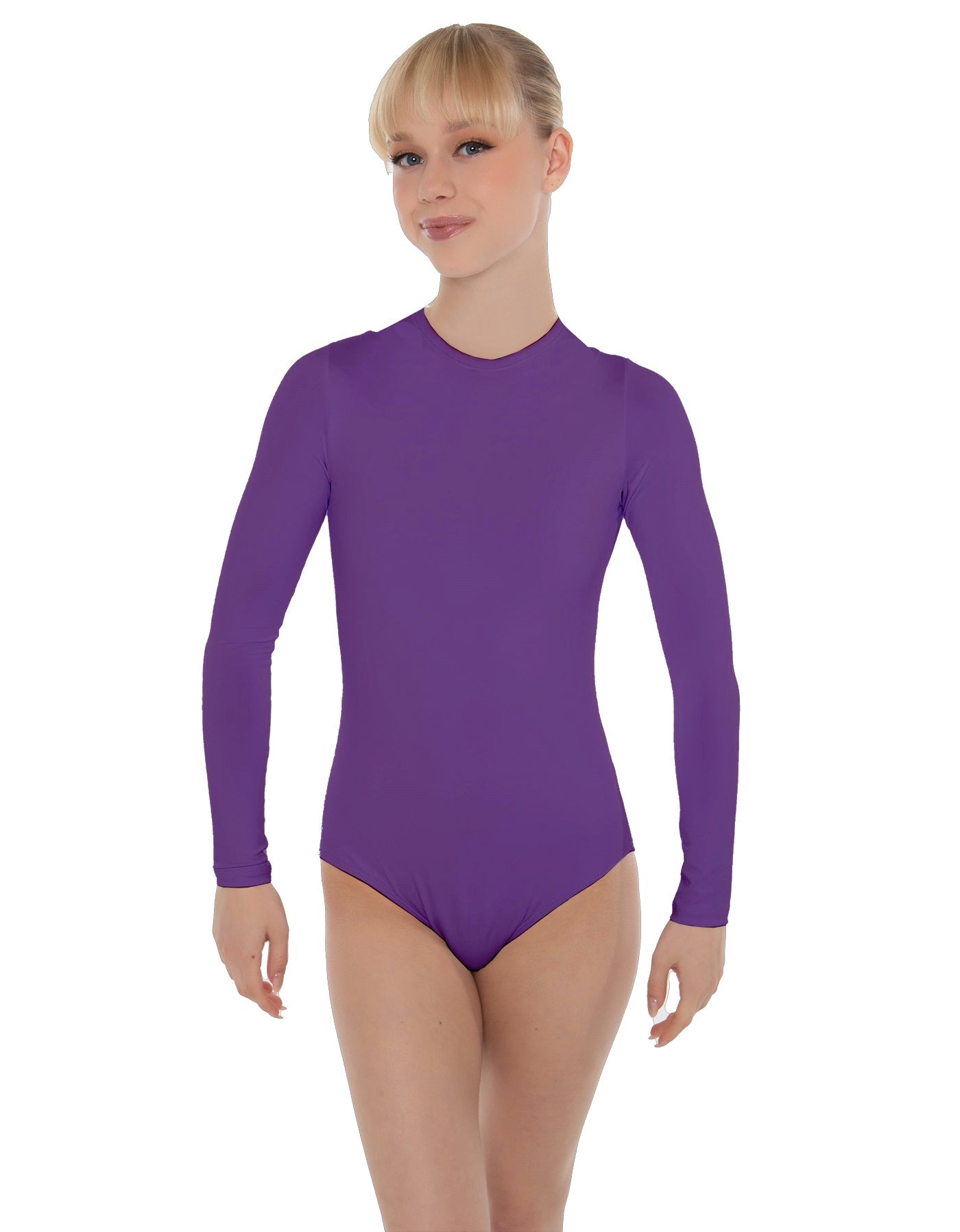 Solid Lycra LS Keyhole Leotard