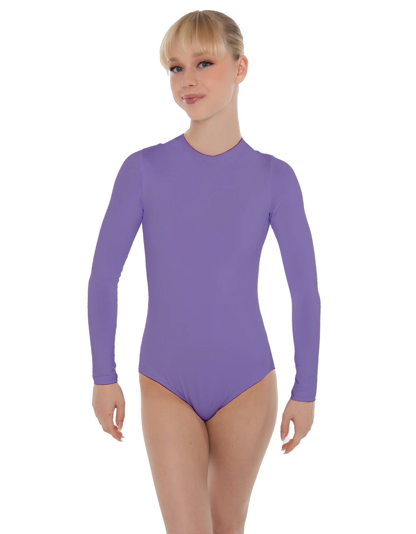Solid Lycra LS Keyhole Leotard