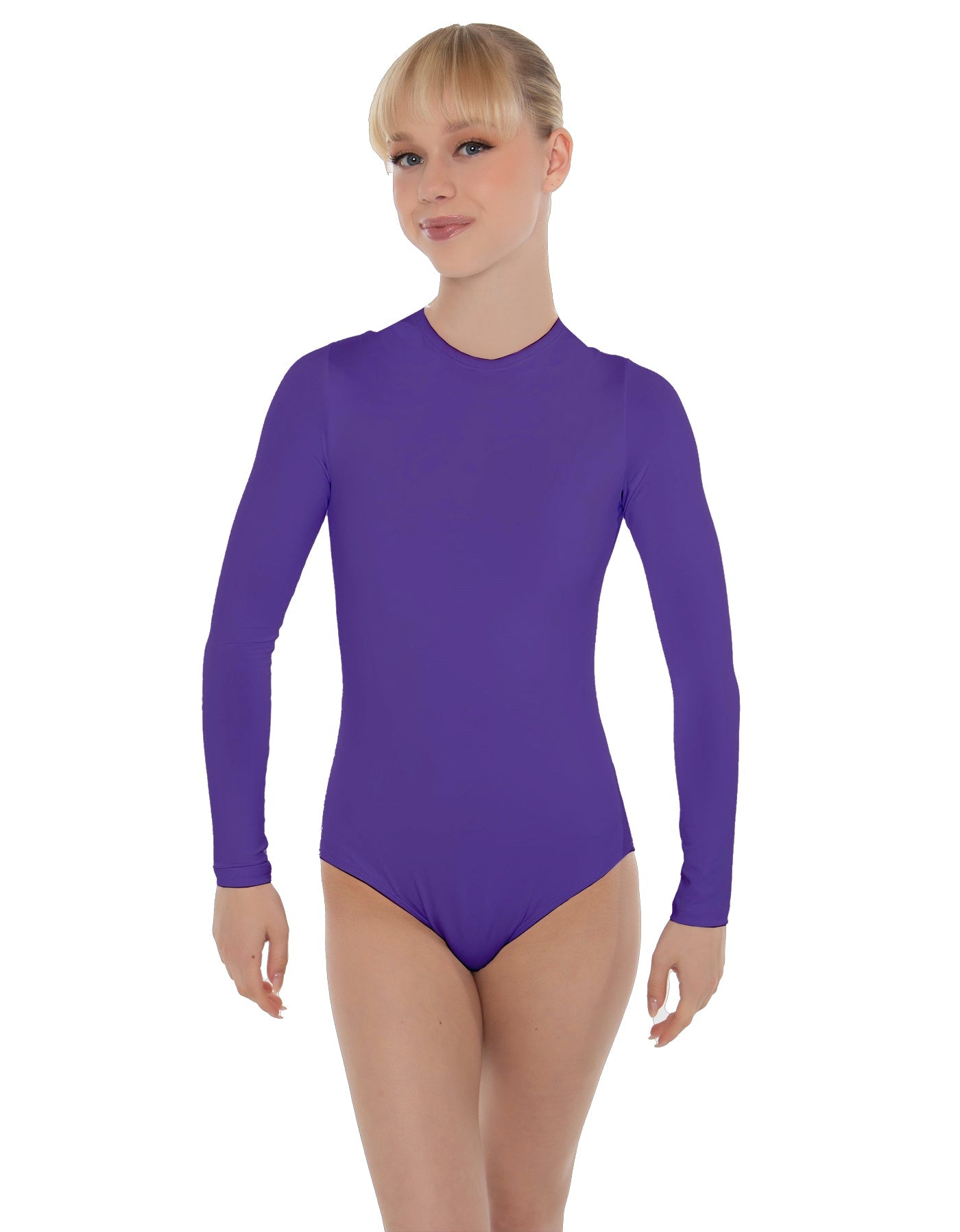 Solid Lycra LS Keyhole Leotard