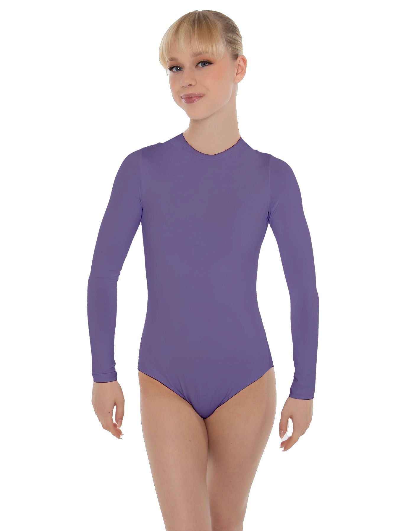 Solid Lycra LS Keyhole Leotard