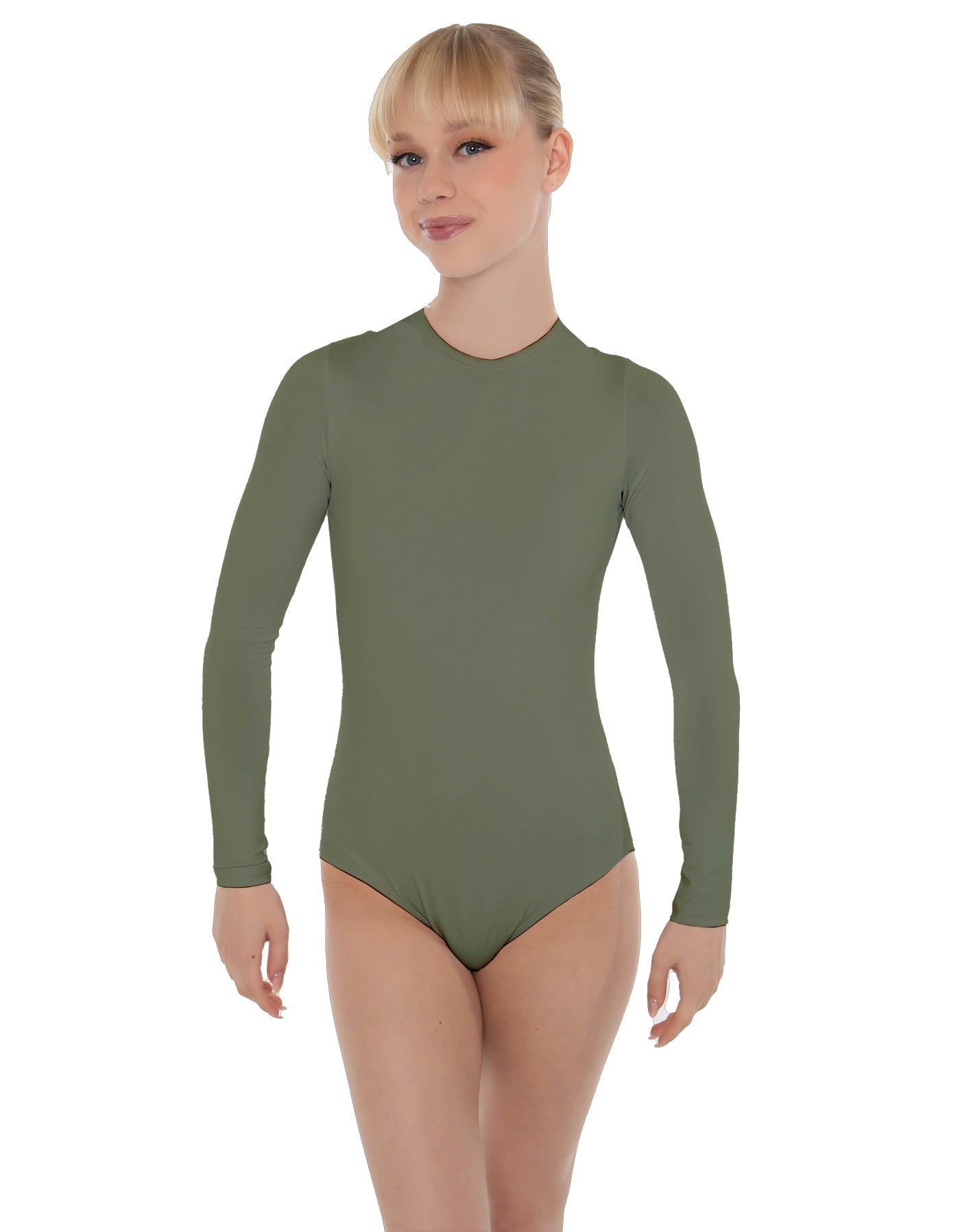 Solid Lycra LS Keyhole Leotard